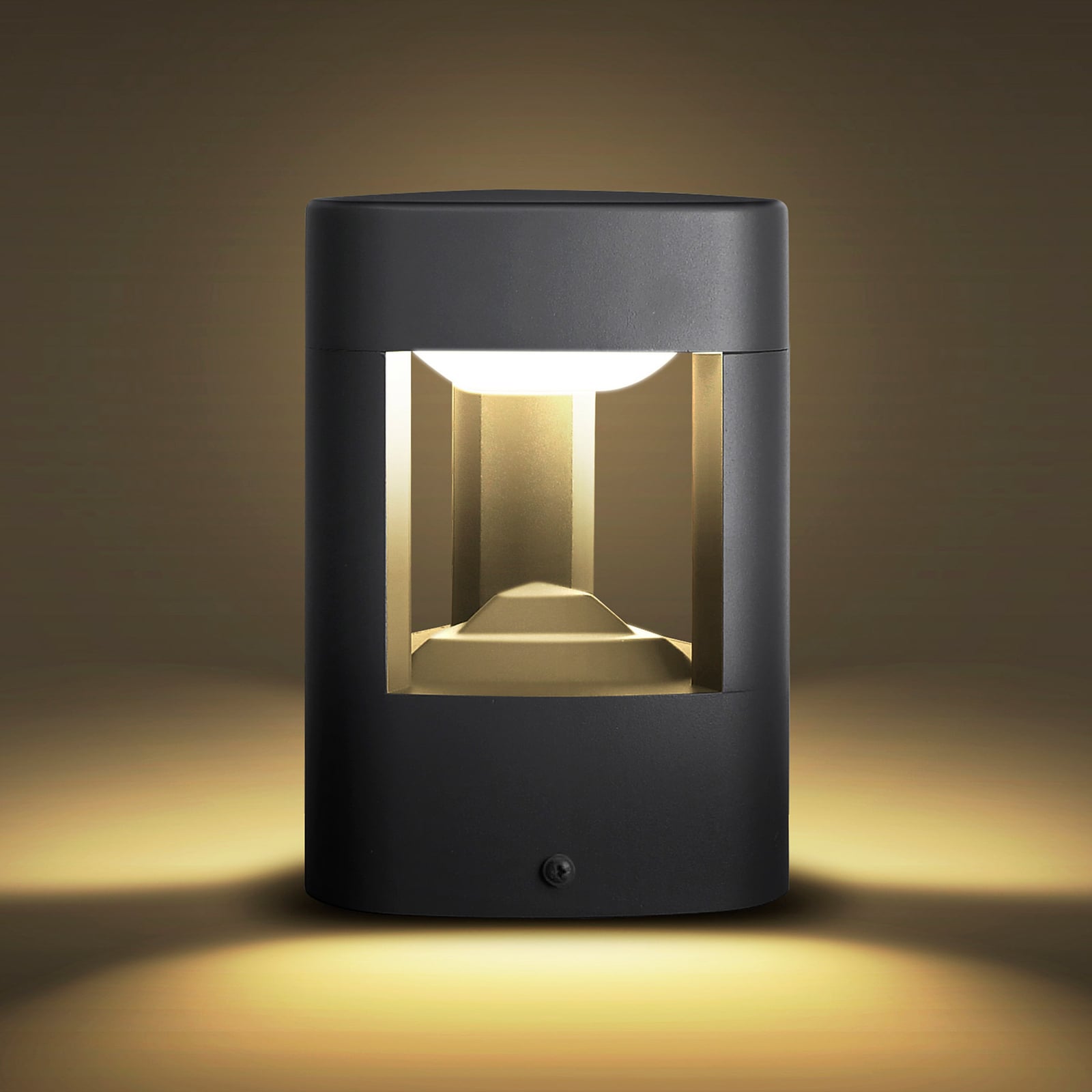 LED stolpelampe Pirron trekantet antrasitt 20 cm IP54 forfra