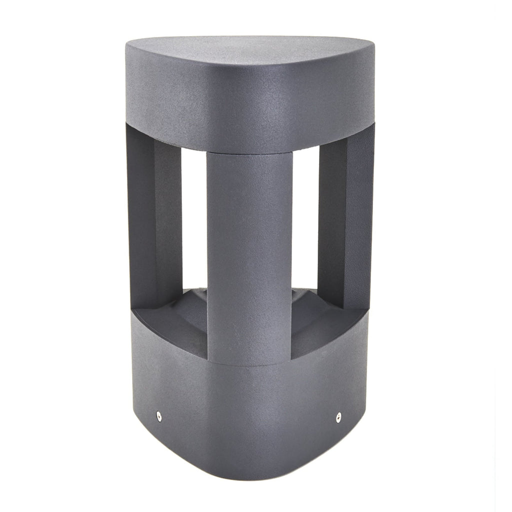 Montert LED stolpelampe Pirron trekantet antrasitt 20 cm IP54 i hage