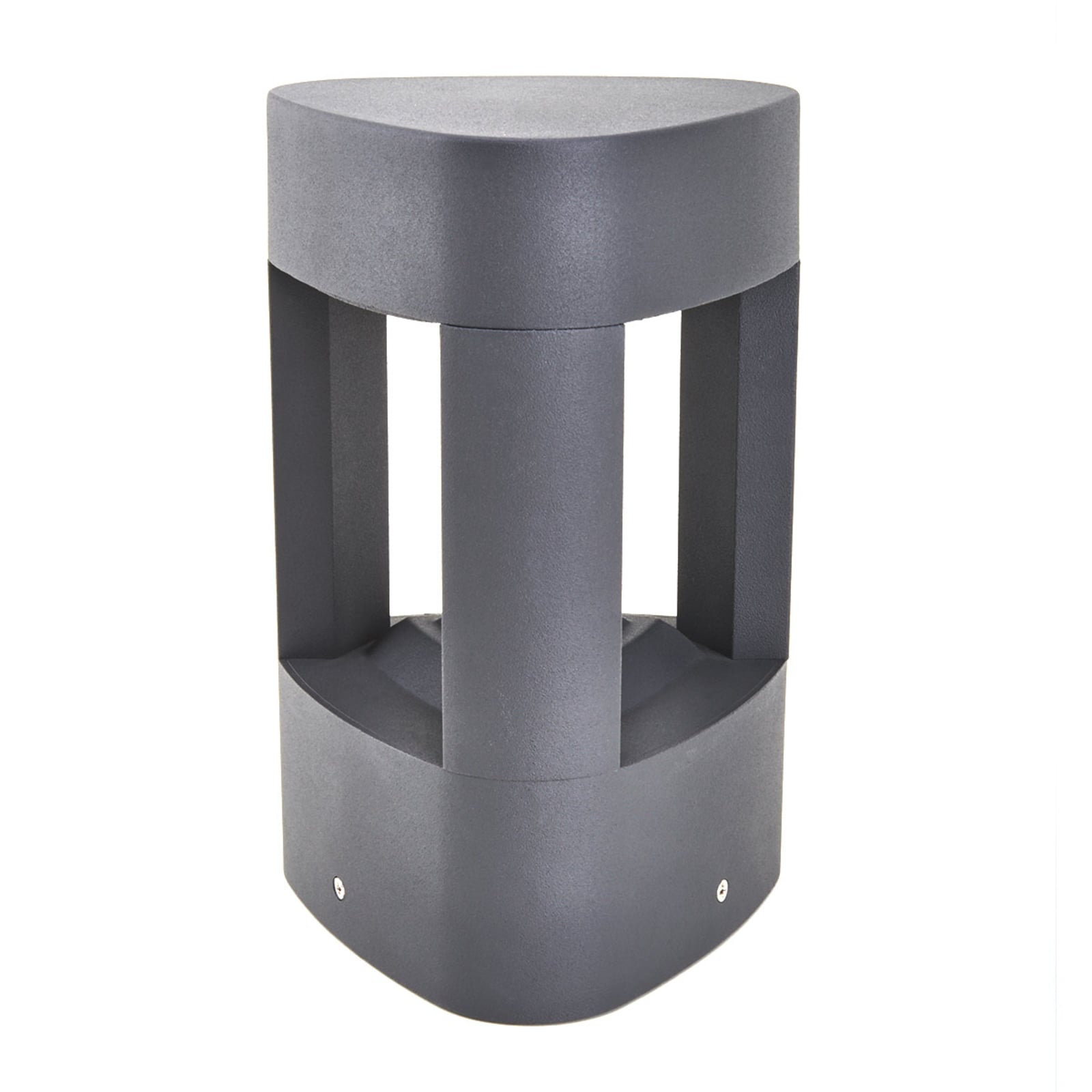Montert LED stolpelampe Pirron trekantet antrasitt 20 cm IP54 i hage