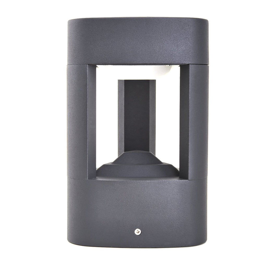 LED stolpelampe Pirron trekantet antrasitt 20 cm IP54 med varmt hvitt lys