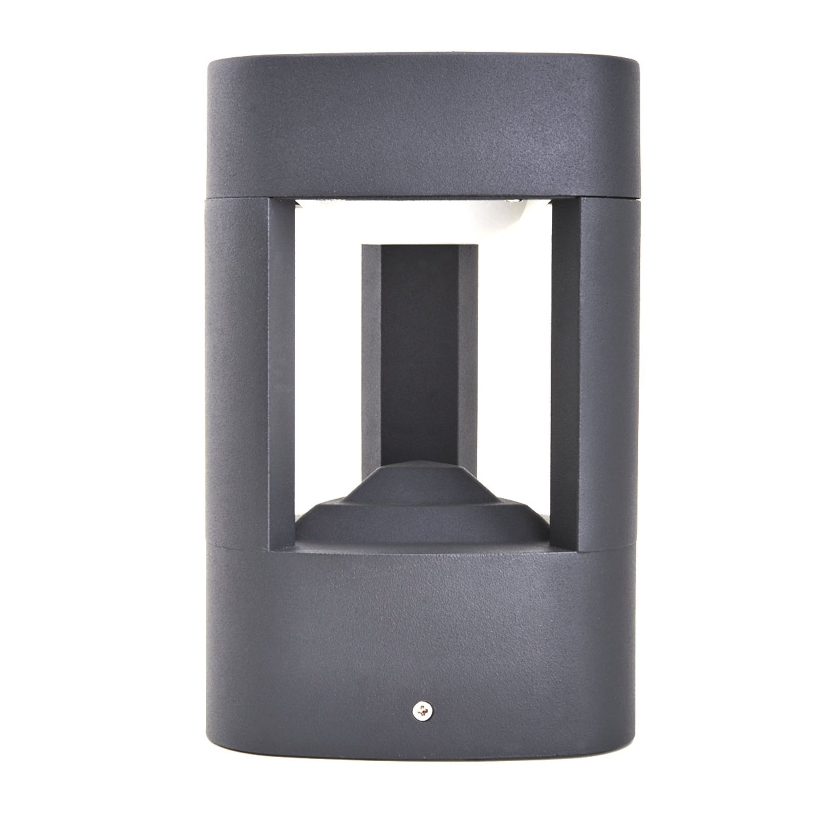 LED stolpelampe Pirron trekantet antrasitt 20 cm IP54 med varmt hvitt lys
