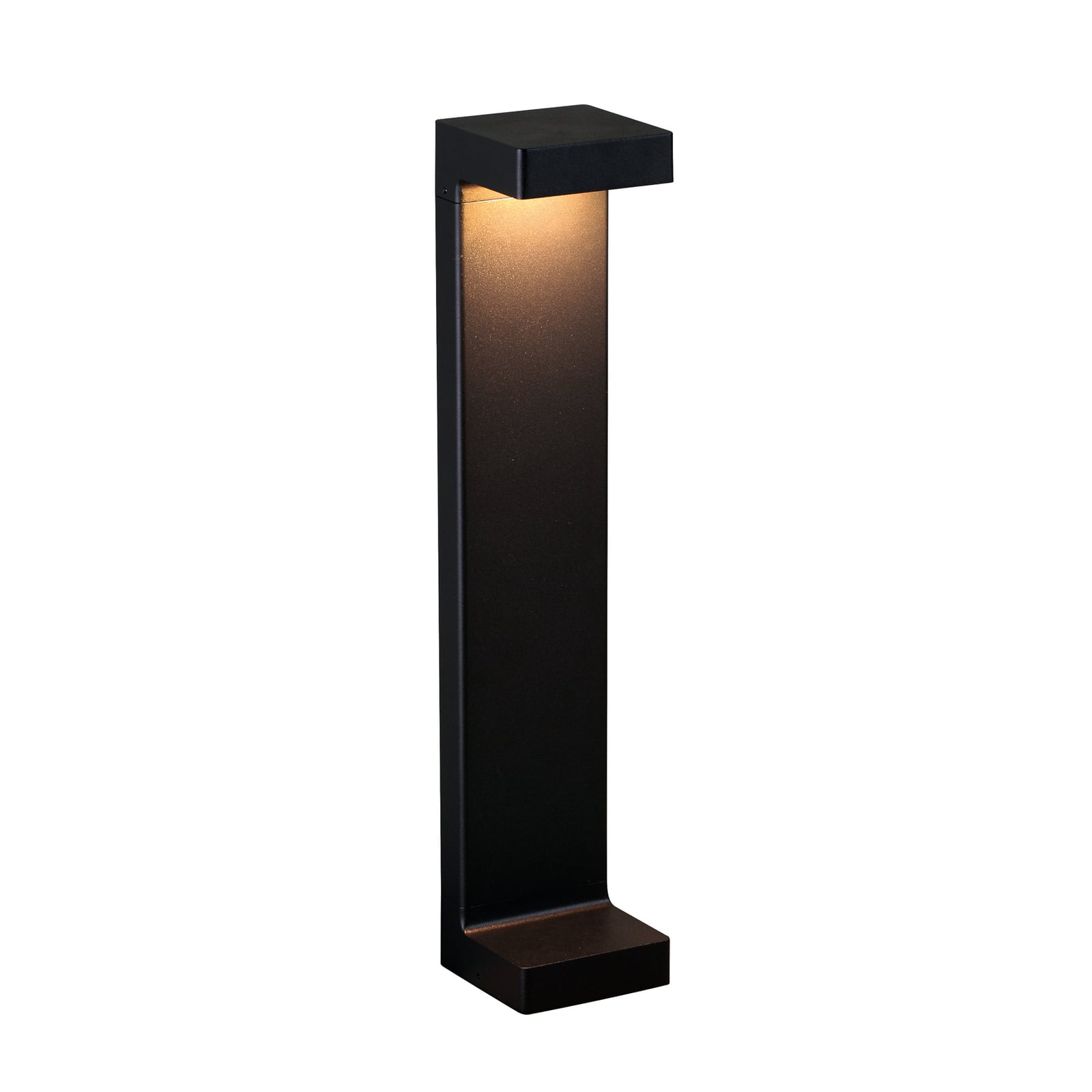 LED stolpelampe Quadro svart aluminium 50 cm forfra