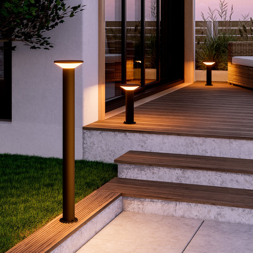 Nærbilde av LED stolpelampe Rigosa svart 35 cm 10W IP44 EGLO