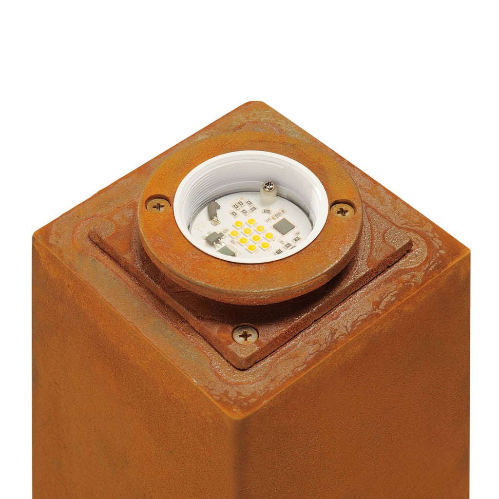 Detaljbilde av LED stolpelampe Rusty kvadratisk rustfarget 40 cm IP55