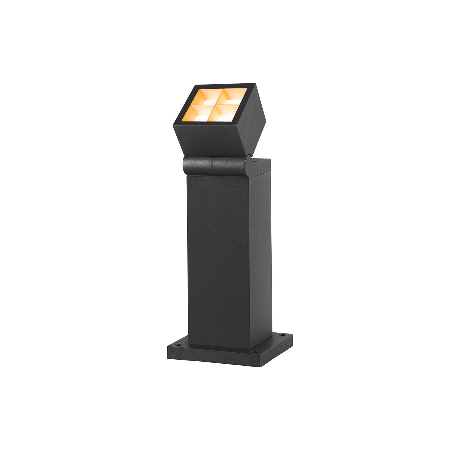 Detalj av LED stolpelampe S-Cube 35 antrasitt aluminium IP65