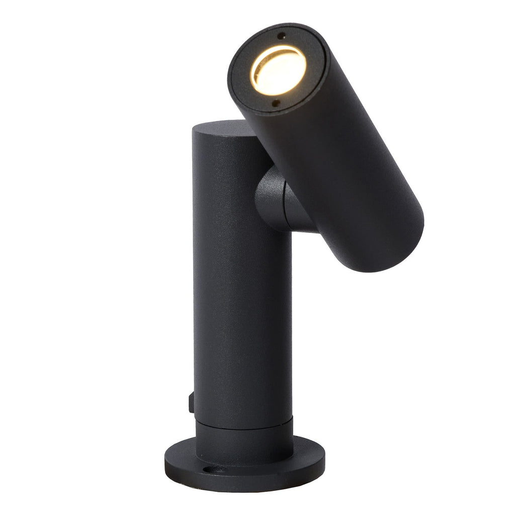 LED stolpelampe Tatum med svingbar spot grafitt IP65 forfra