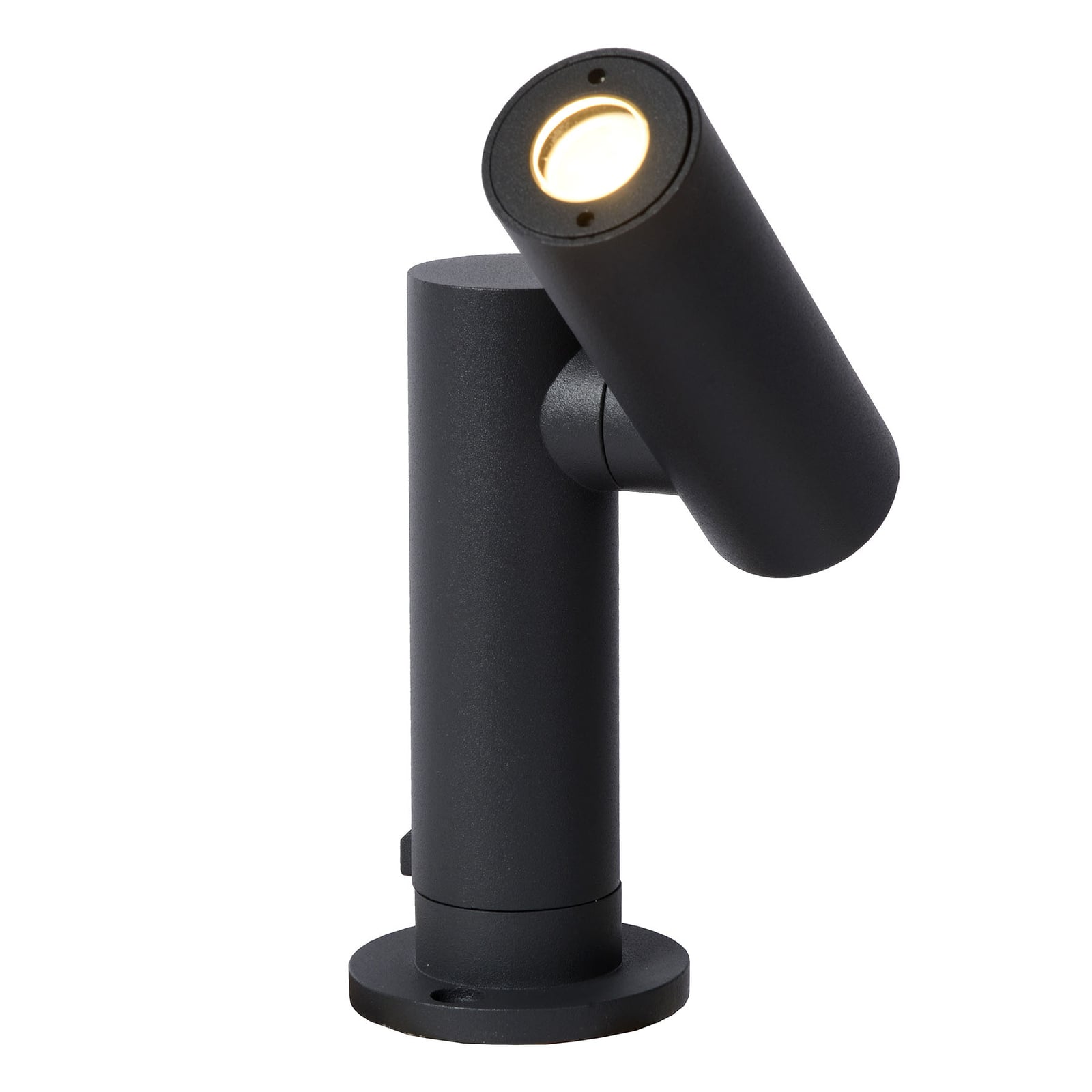 LED stolpelampe Tatum med svingbar spot grafitt IP65 forfra