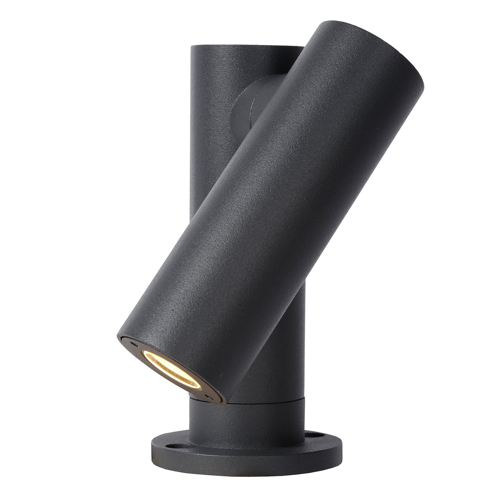 LED stolpelampe Tatum med svingbar spot grafitt IP65 bakside
