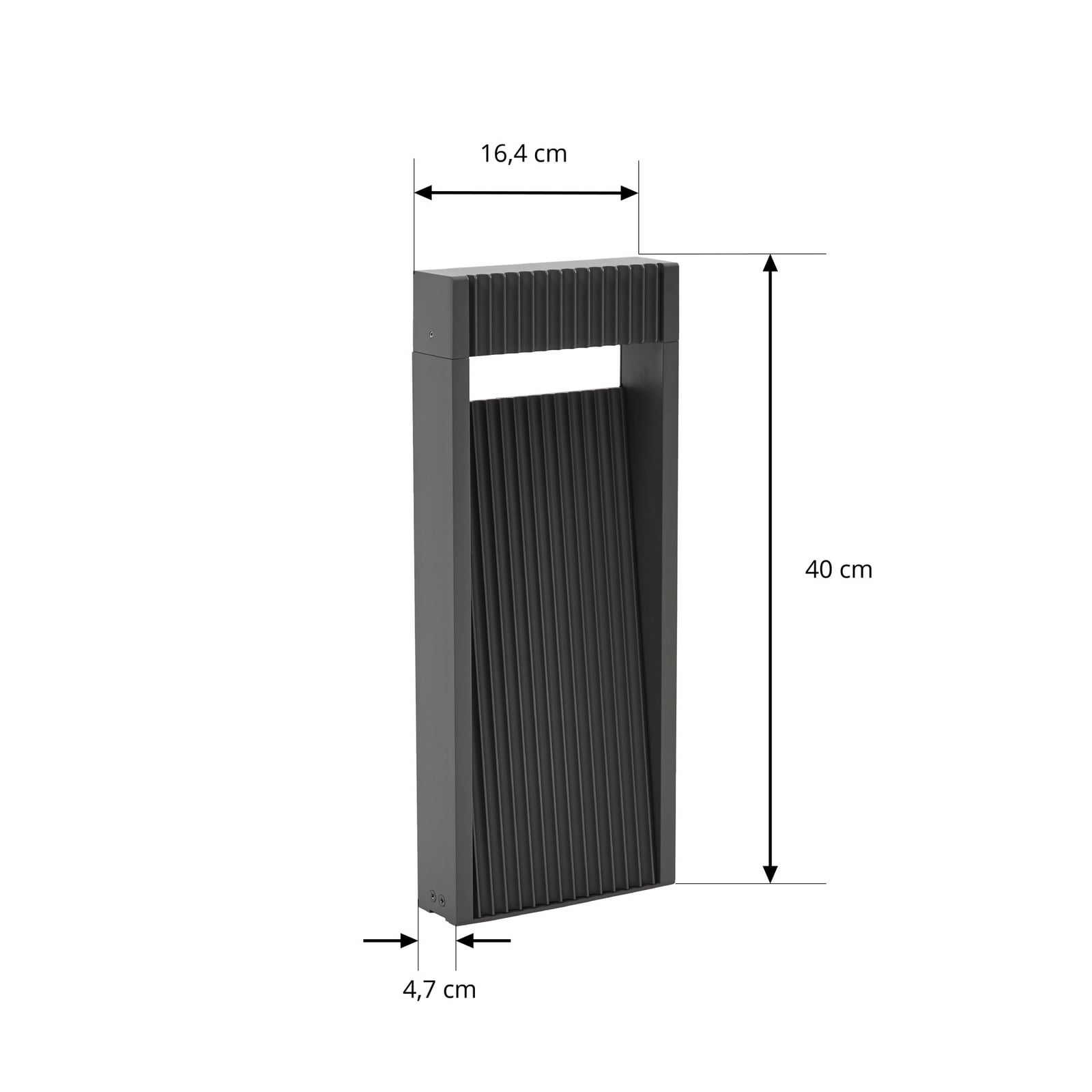Detalj av LED stolpelampe Tavion antrasitt aluminium 40 cm