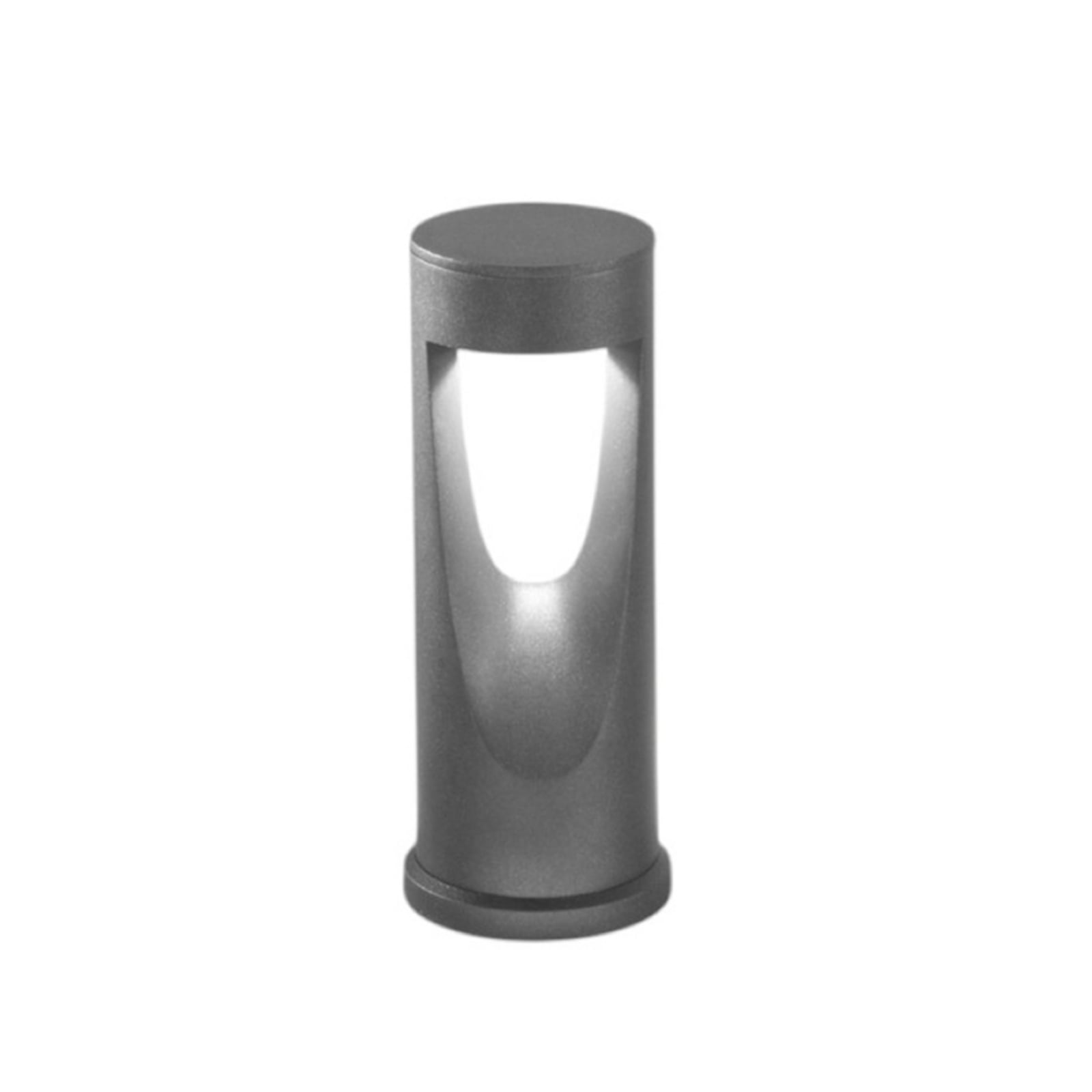 LED stolpelampe Teo svart aluminium 30 cm front
