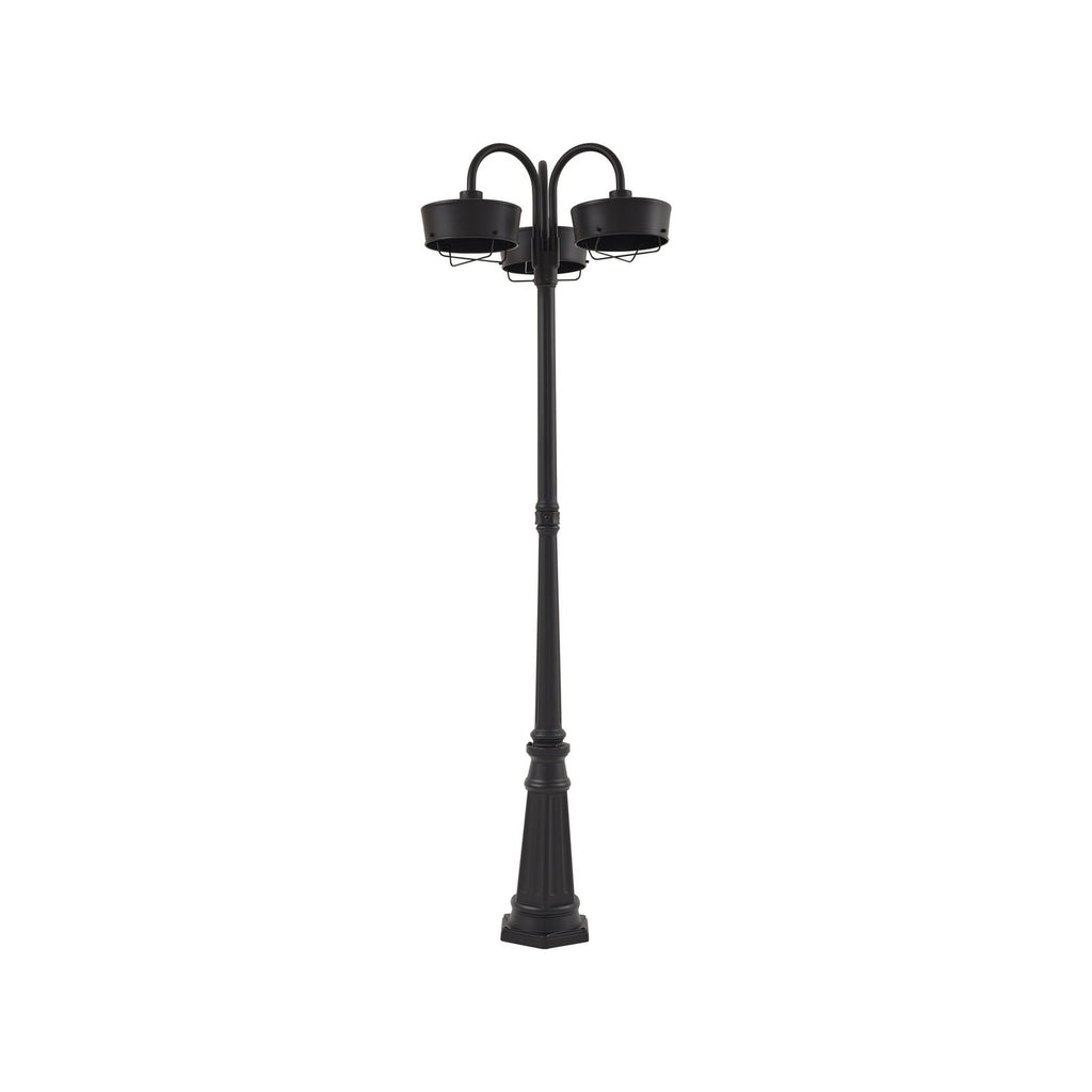 LED stolpelampe Thorus svart 3-lys 204 cm IP44 bakside