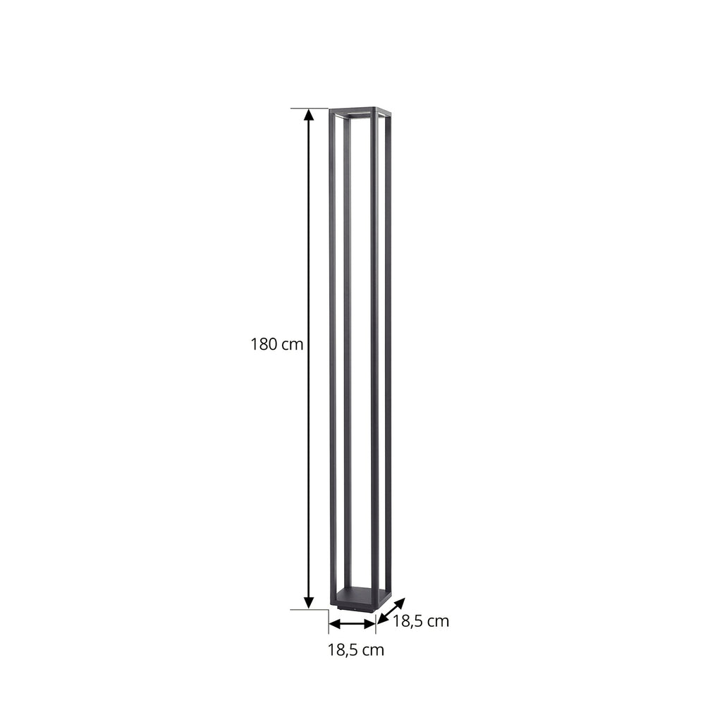 LED stolpelampe Thorvid svart aluminium montert ute