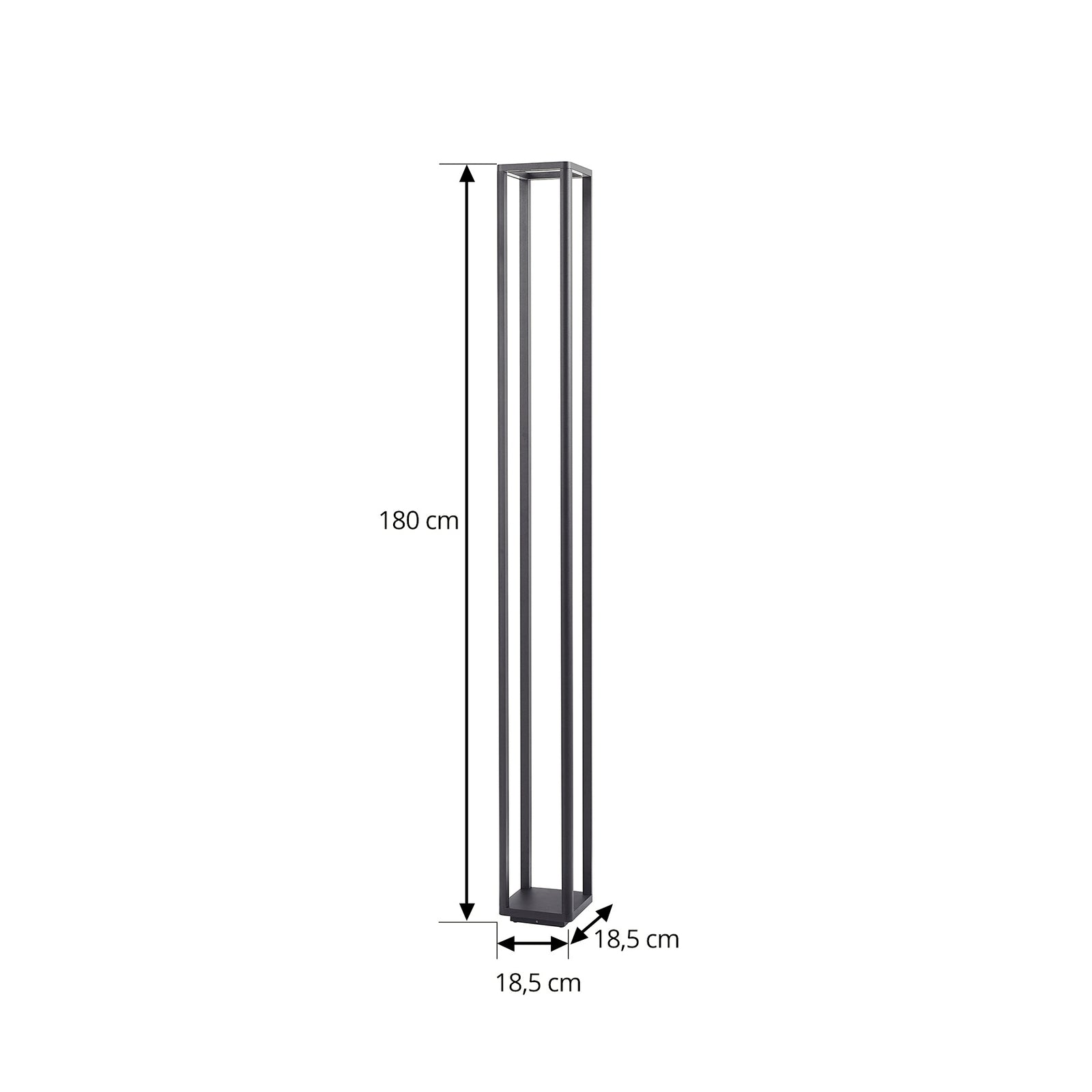 LED stolpelampe Thorvid svart aluminium montert ute