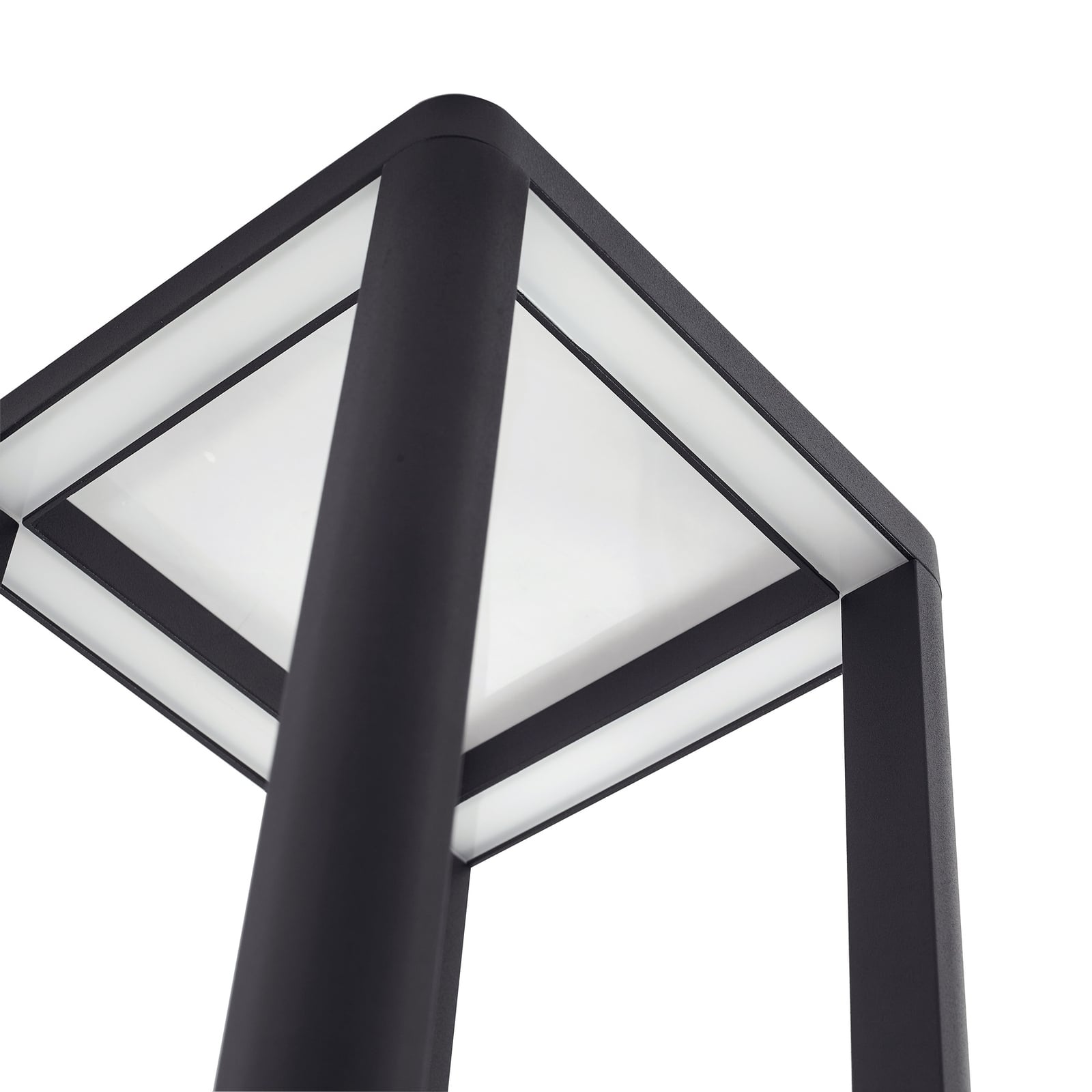 LED stolpelampe Thorvid svart aluminium utsnitt