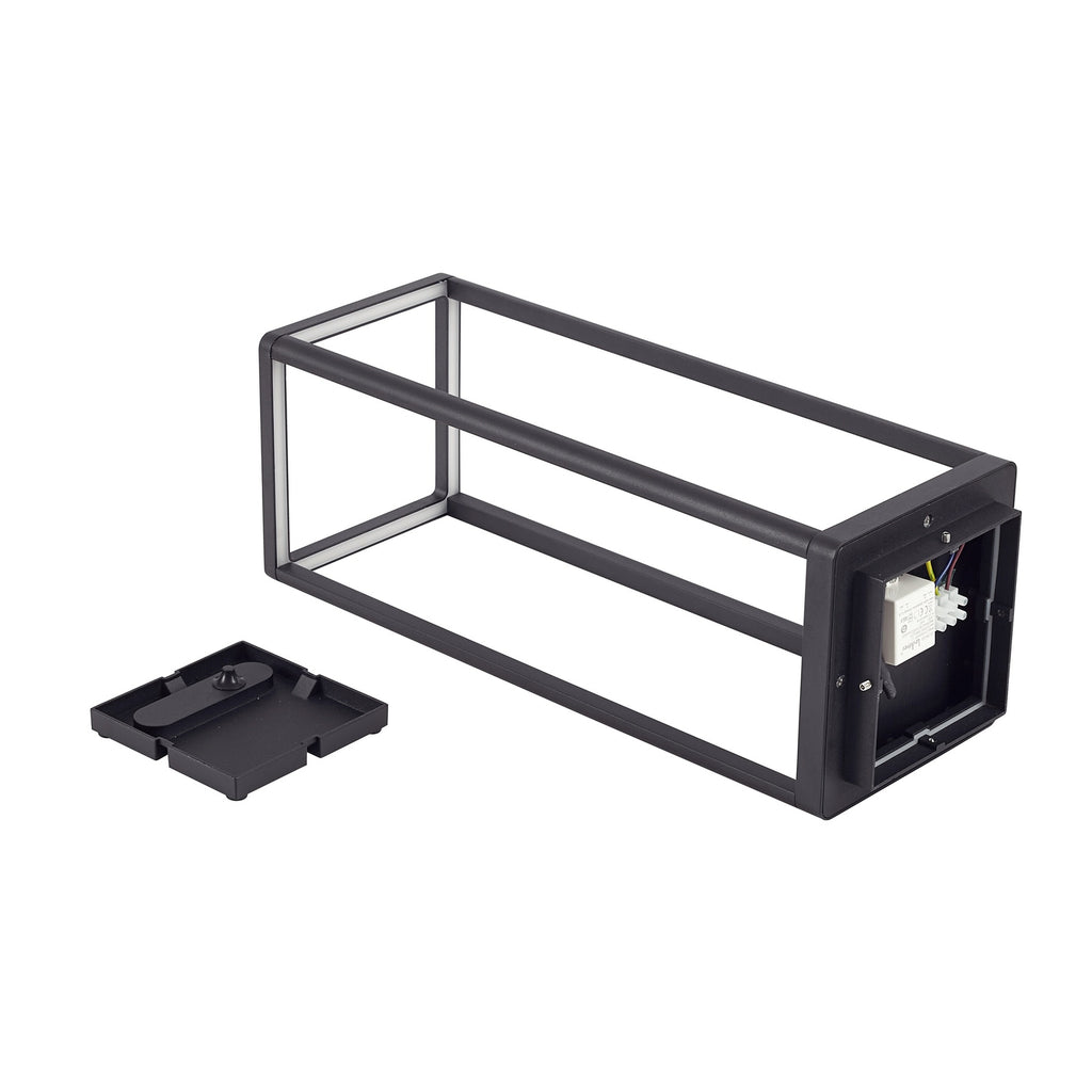 LED stolpelampe Thorvid svart aluminium 50 cm lys i mørket