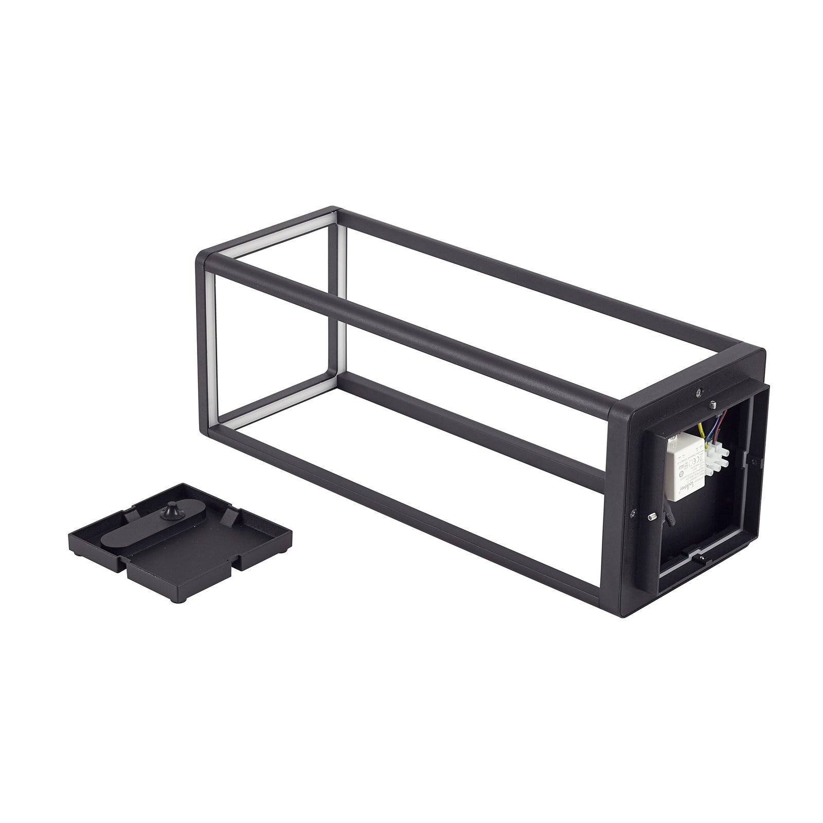 LED stolpelampe Thorvid svart aluminium 50 cm lys i mørket