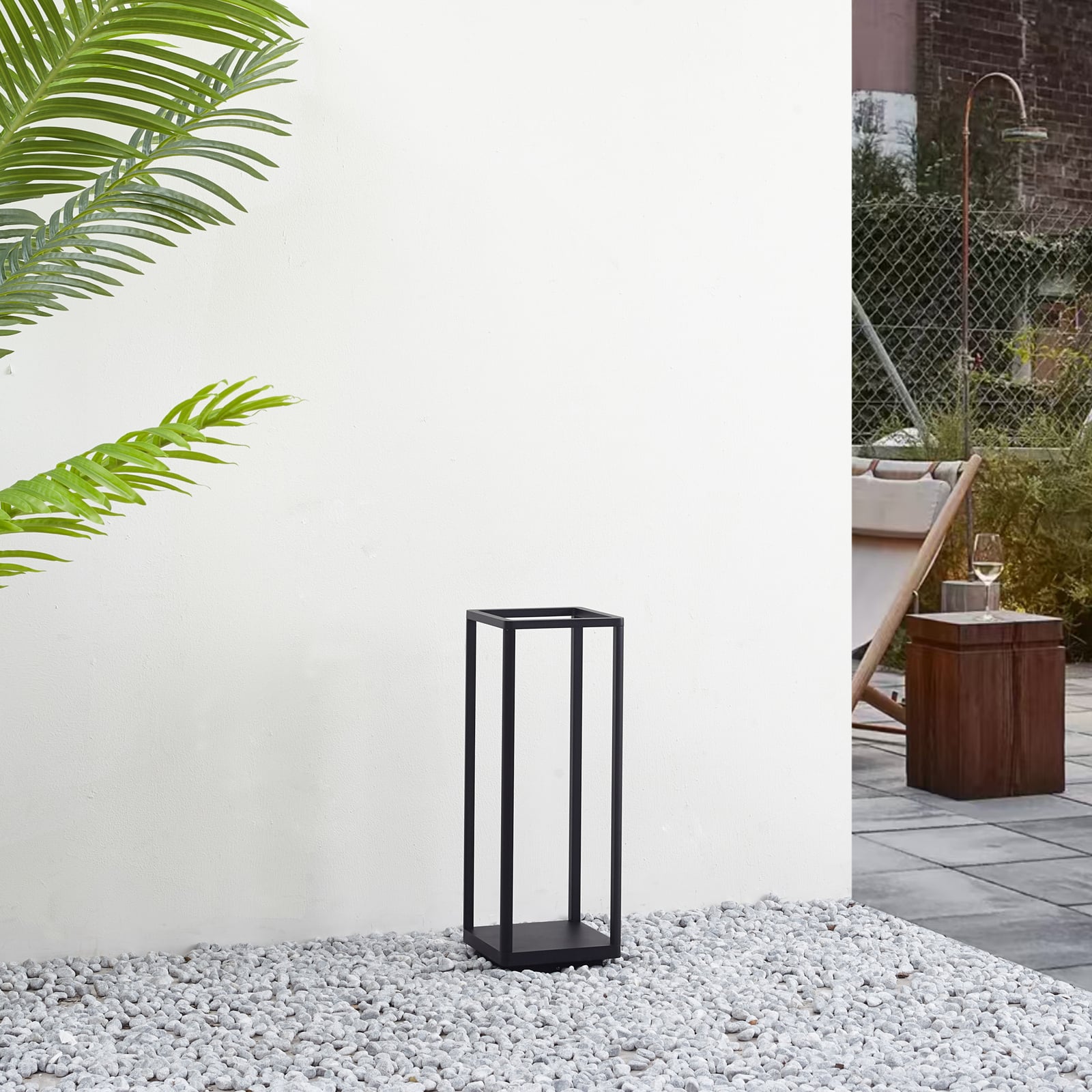 LED stolpelampe Thorvid svart aluminium 50 cm detalj av material