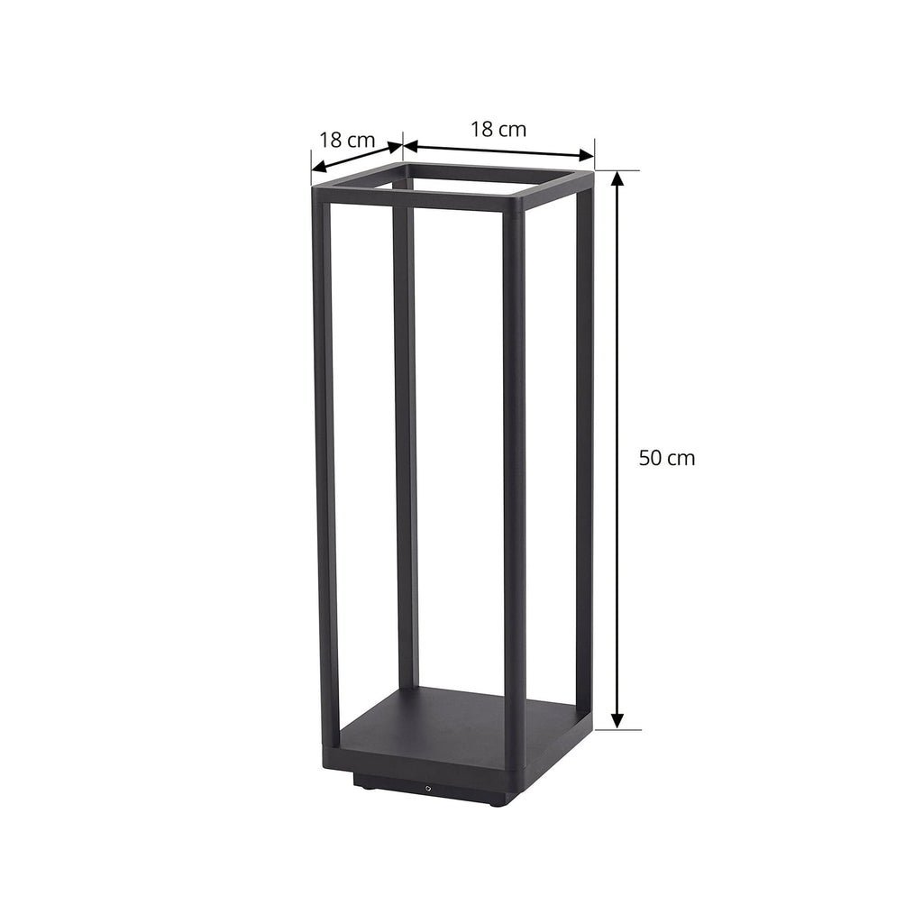 LED stolpelampe Thorvid svart aluminium 50 cm nærbilde av LED-lyskilde