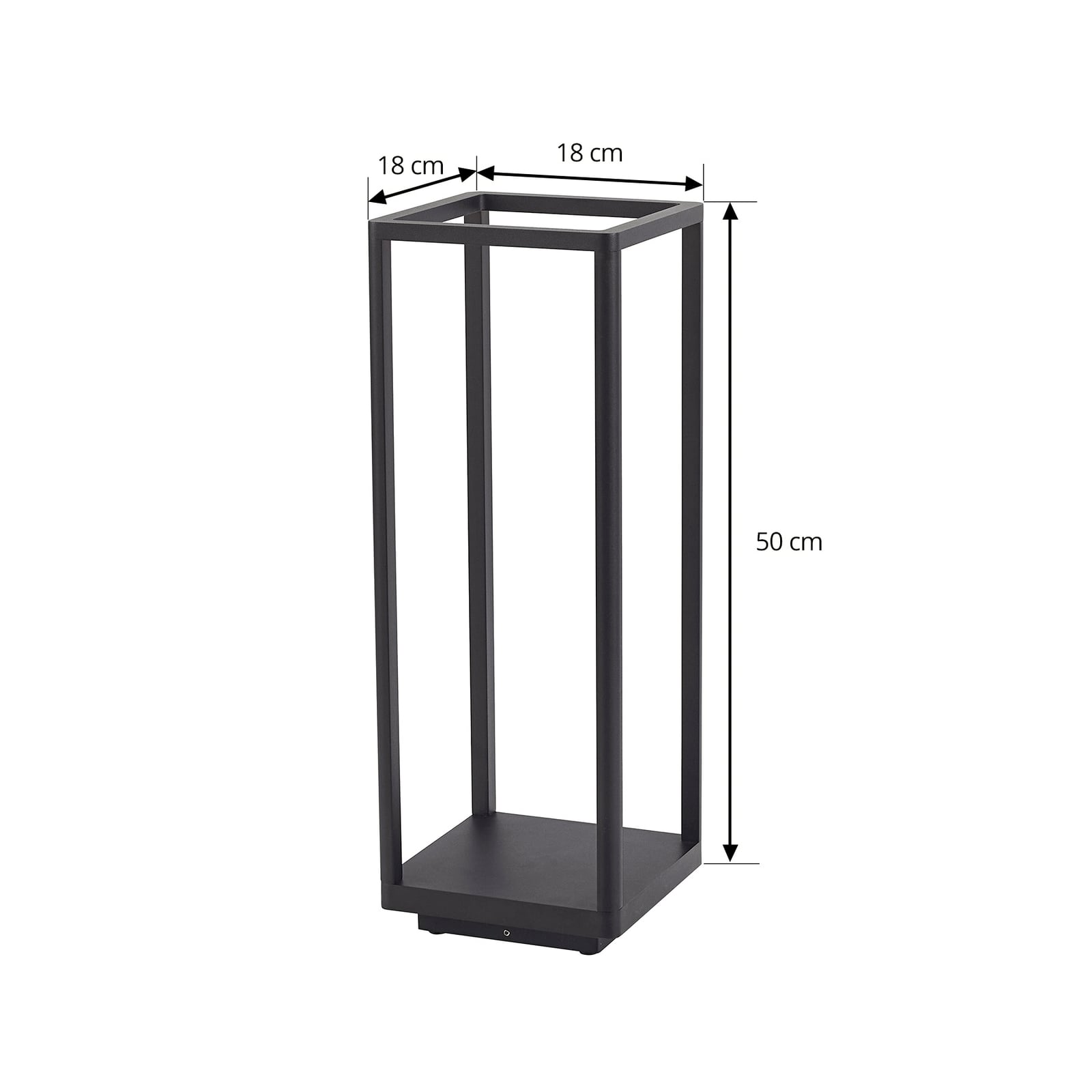 LED stolpelampe Thorvid svart aluminium 50 cm nærbilde av LED-lyskilde