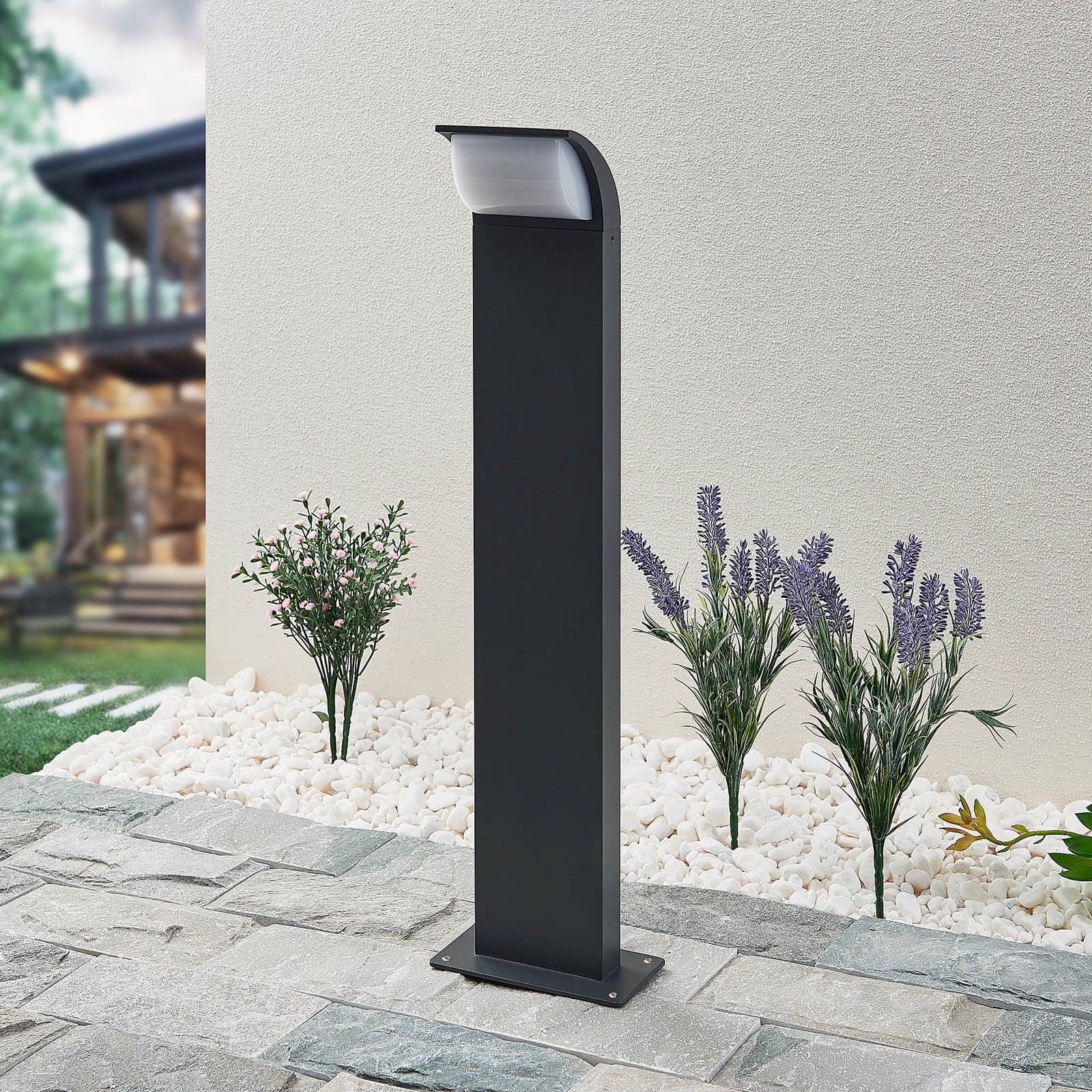 LED stolpelampe Tinna antrasitt 60 cm IP65 detalj av lampehode