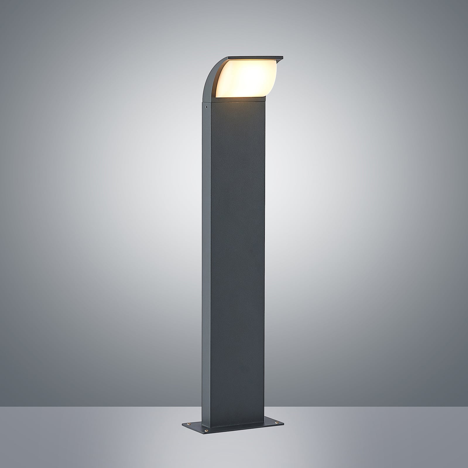 LED stolpelampe Tinna antrasitt 60 cm IP65 lysbilde i mørket