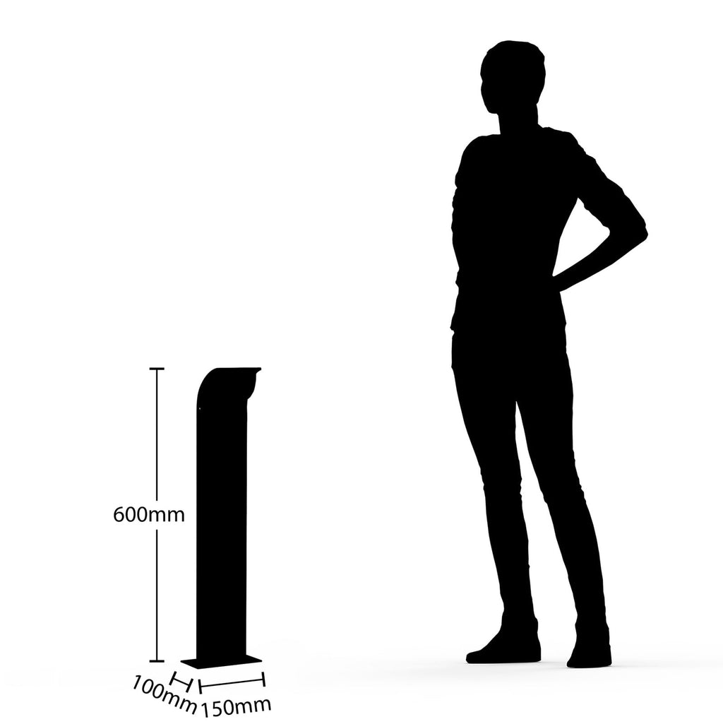 LED stolpelampe Tinna antrasitt 60 cm IP65 visning fra siden