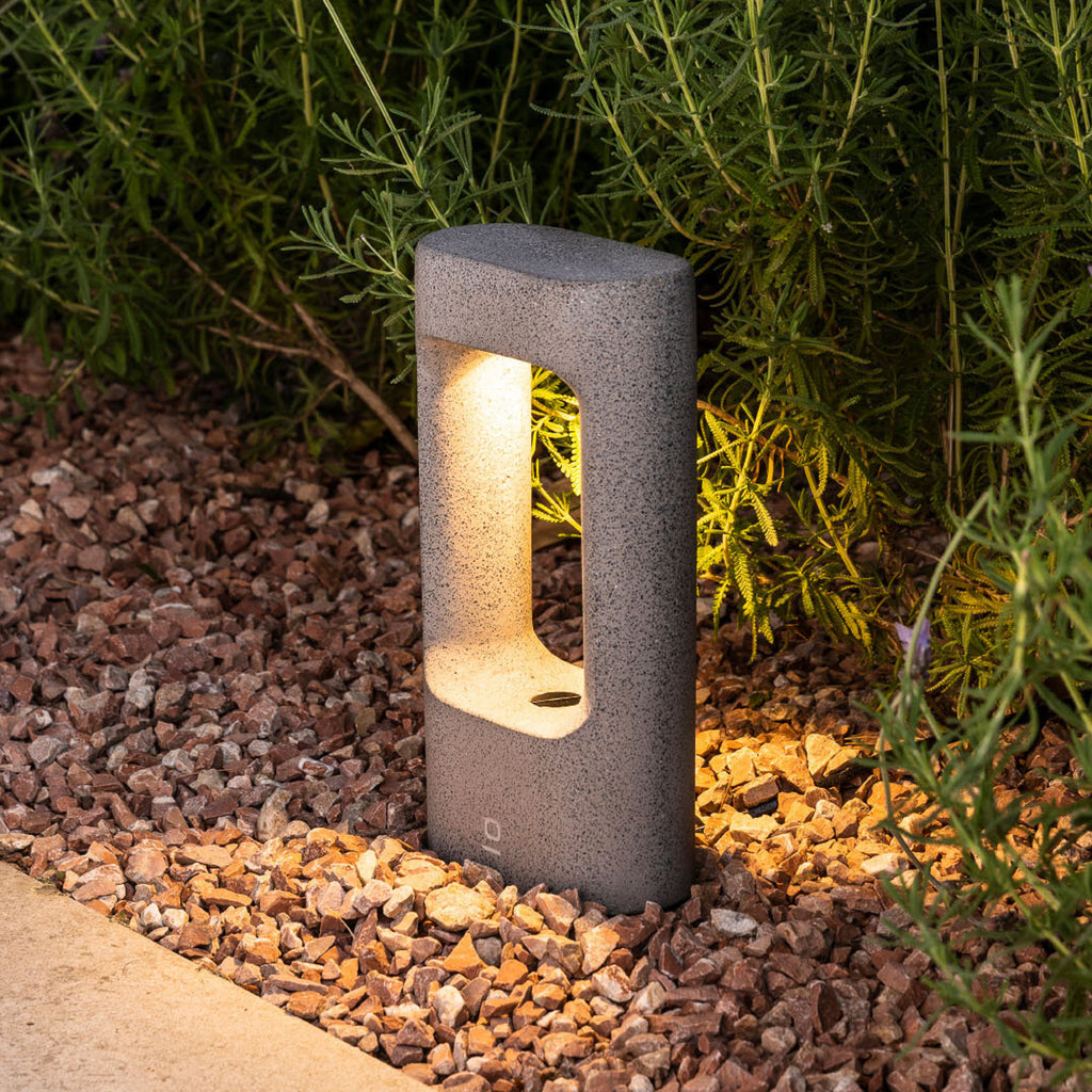 LED stolpelampe Totem betong grå 28,5 cm IP55 forfra