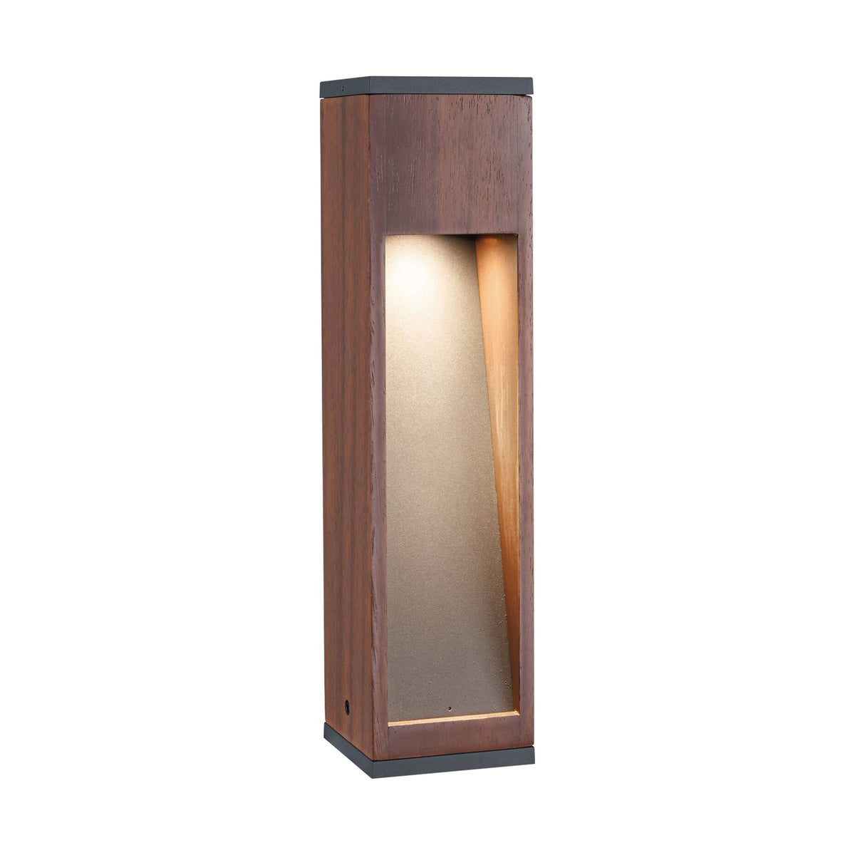 LED stolpelampe Trabia metall og tre 40 cm IP44 bakside