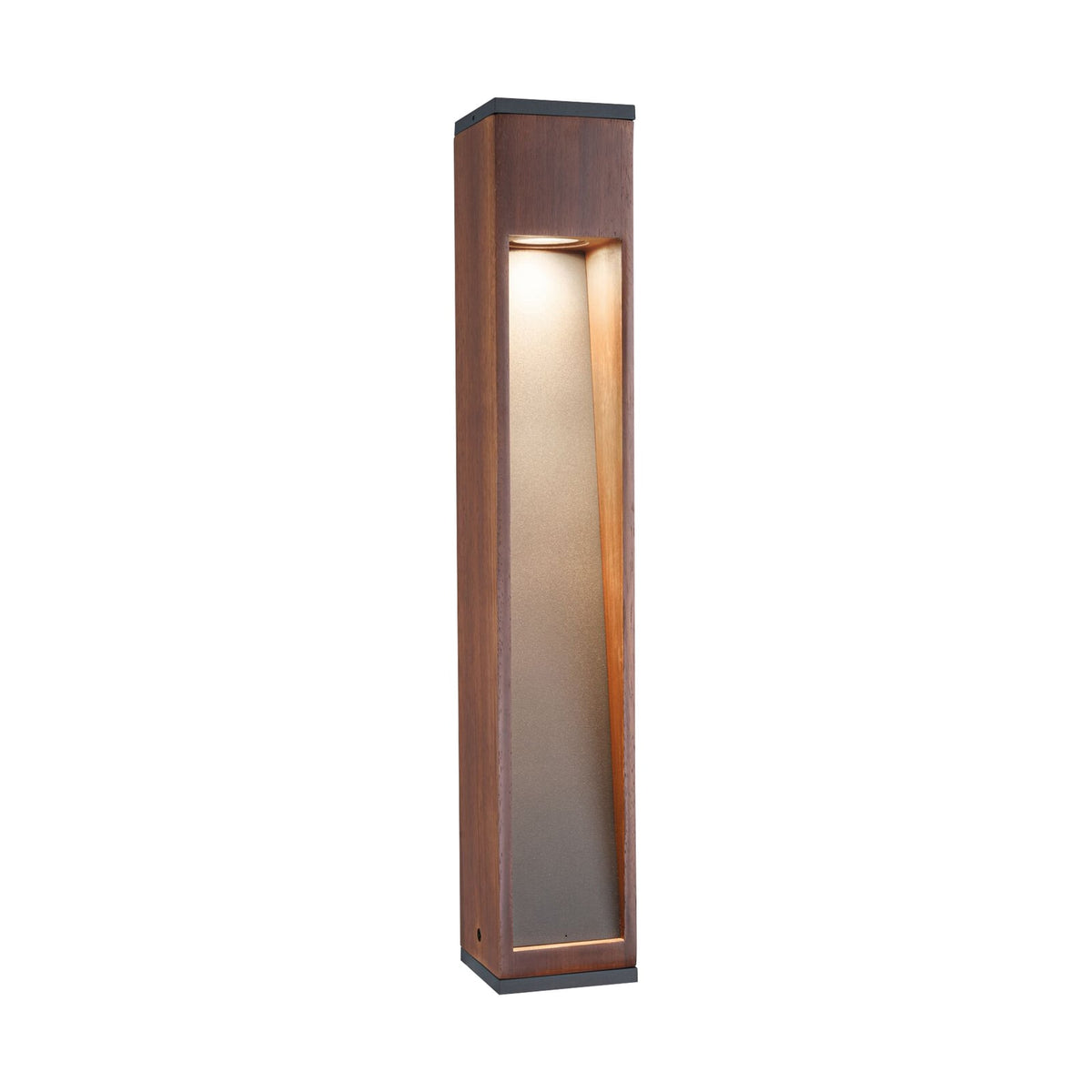 LED stolpelampe Trabia tre og metall 60 cm IP44 bakside