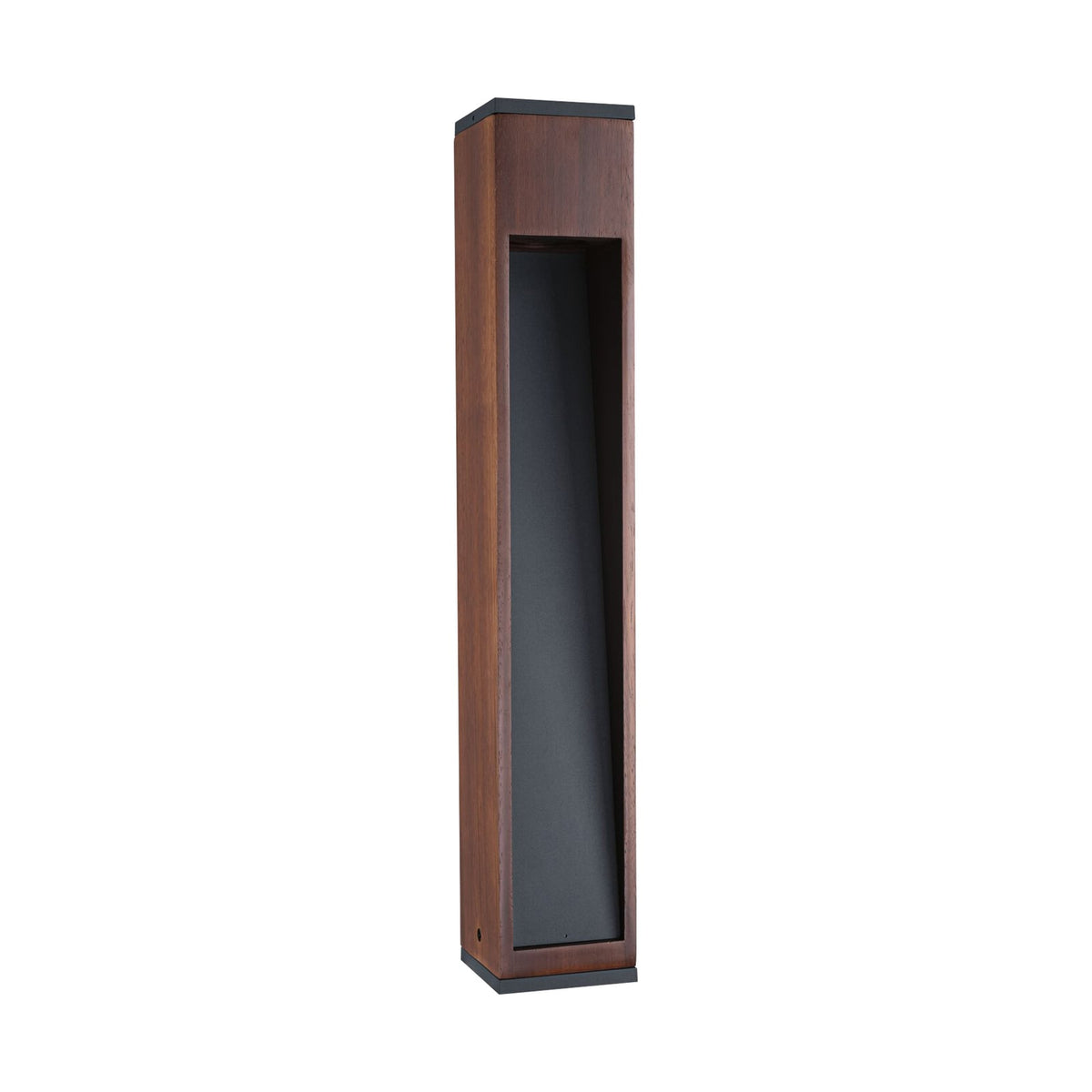 Detalj av LED stolpelampe Trabia tre og metall 60 cm IP44