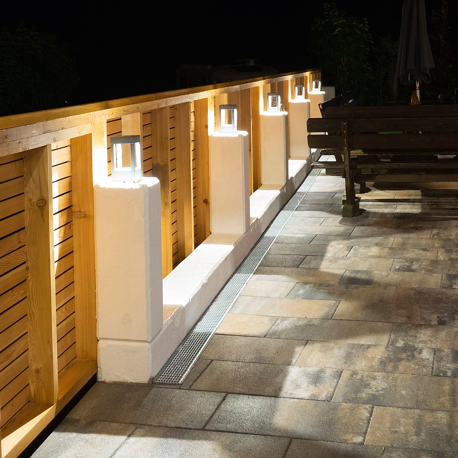 LED stolpelampe York grå aluminium 20 cm bakside