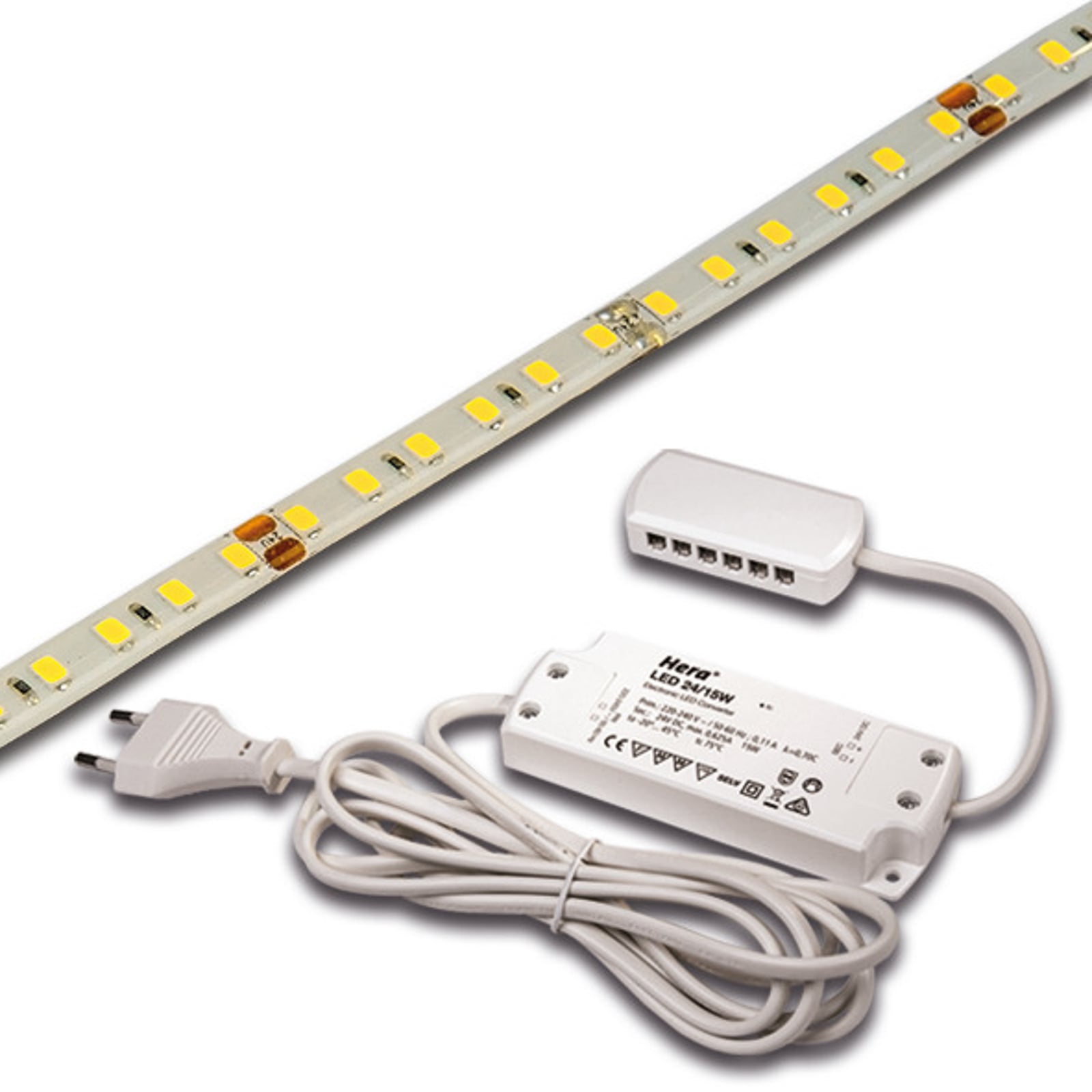 LED-stripe Basic-Tape S dimbar IP54 3000K 100 cm 9W Hera sett forfra