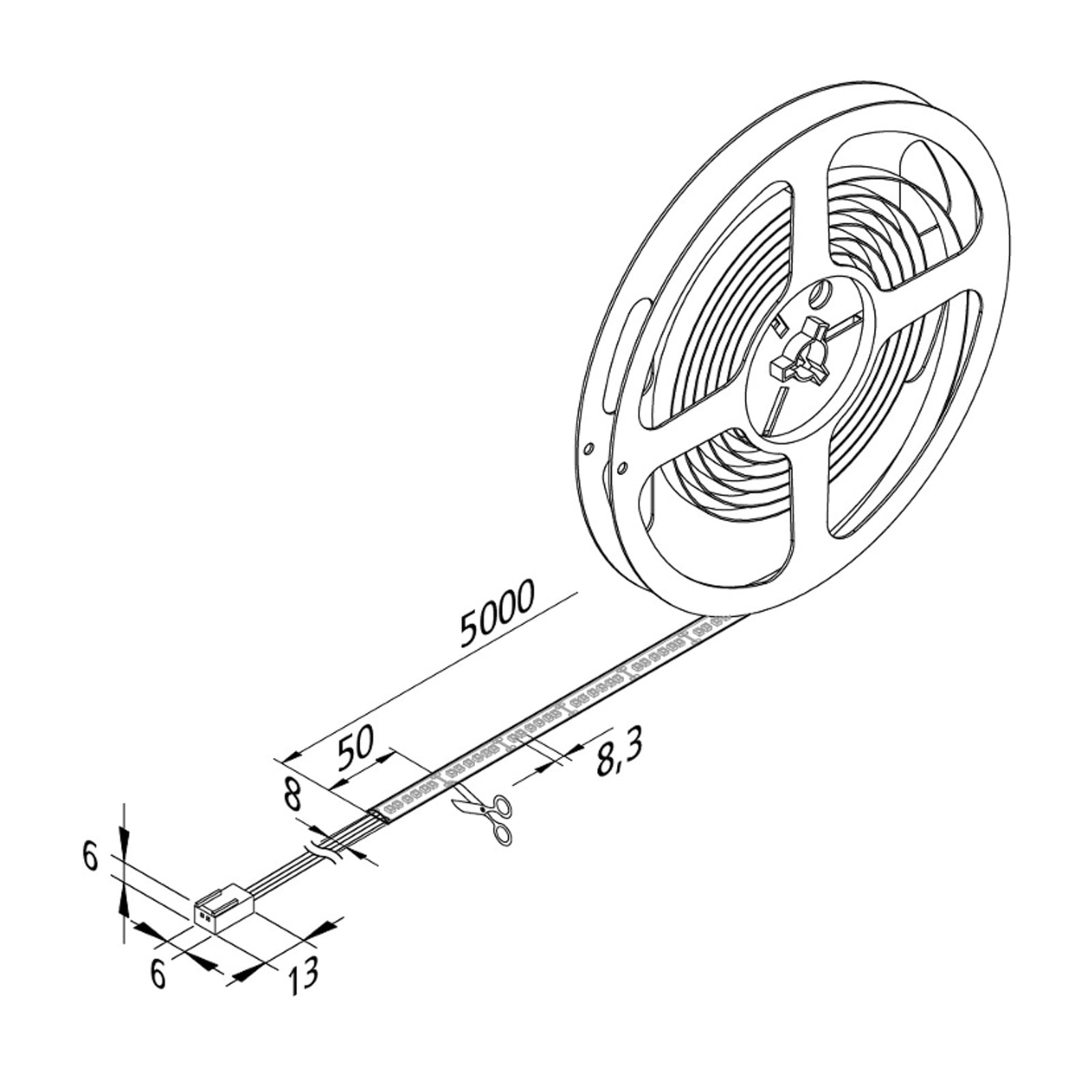 LED-stripe Basic-Tape S dimbar IP54 detalj av silikonmantel