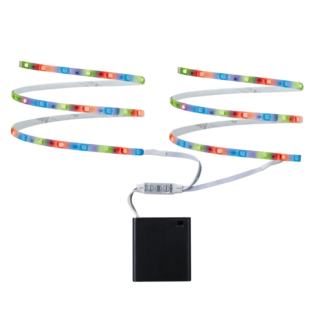 LED-stripe batteridrevet RGB fargeskiftende 2x80 cm Paulmann forfra