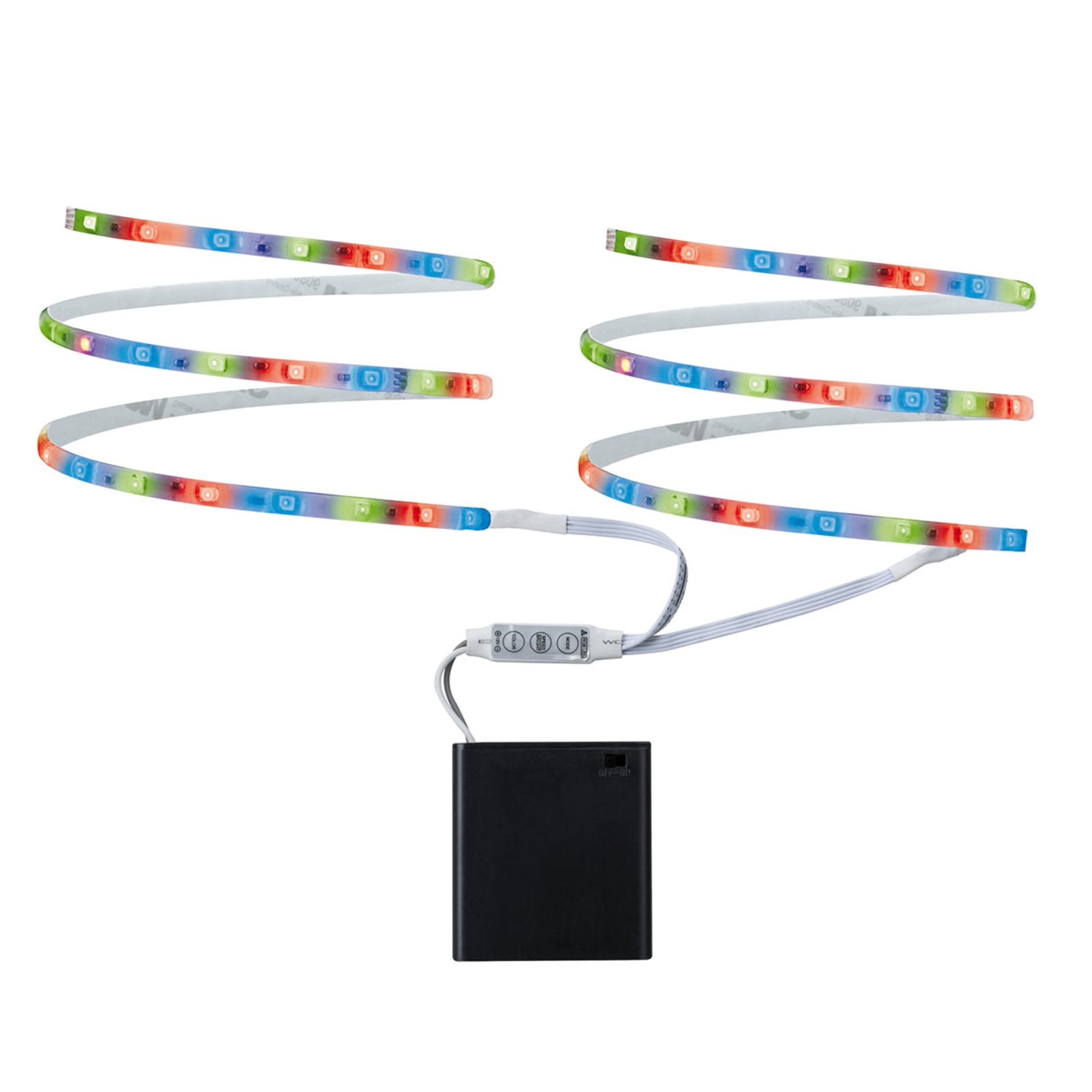LED-stripe batteridrevet RGB fargeskiftende 2x80 cm Paulmann forfra