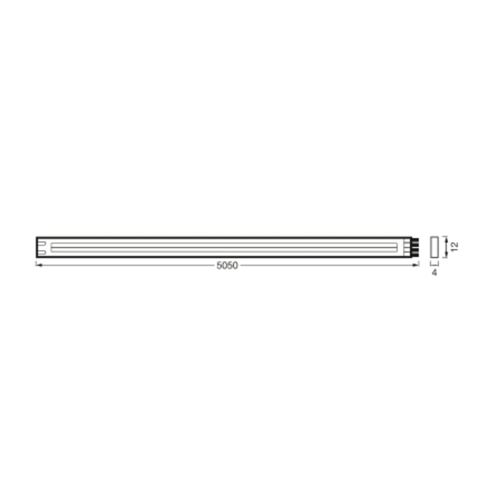 LED-stripe COB IP44 varmhvit 505 cm 24W med bryter bakside