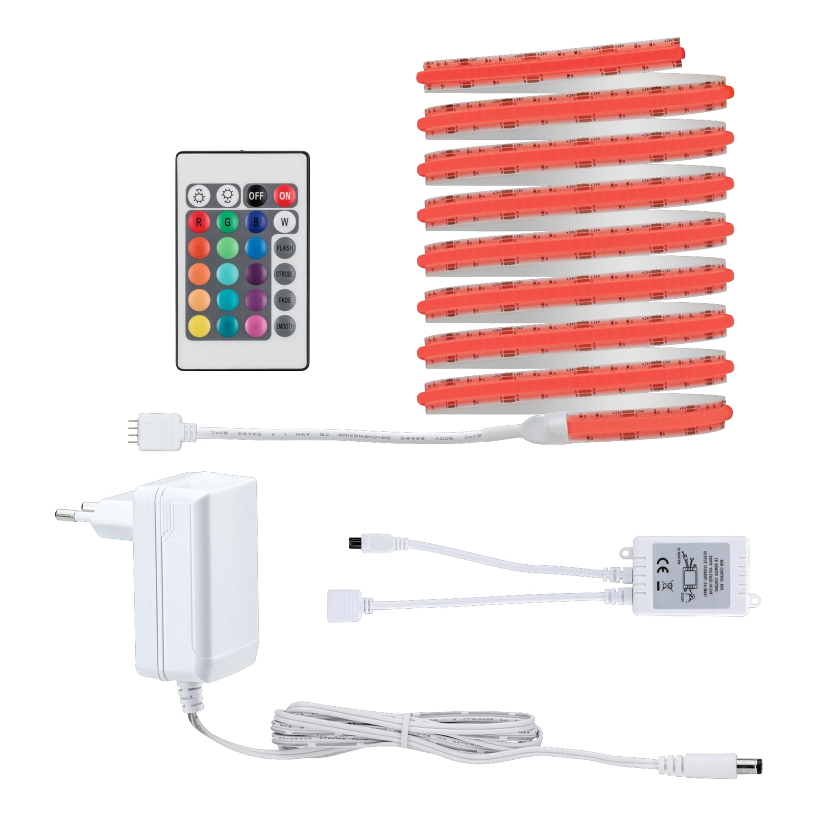 LED-stripe sett COB RGB dimbar 3 m med fjernkontroll - Paulmann bakside