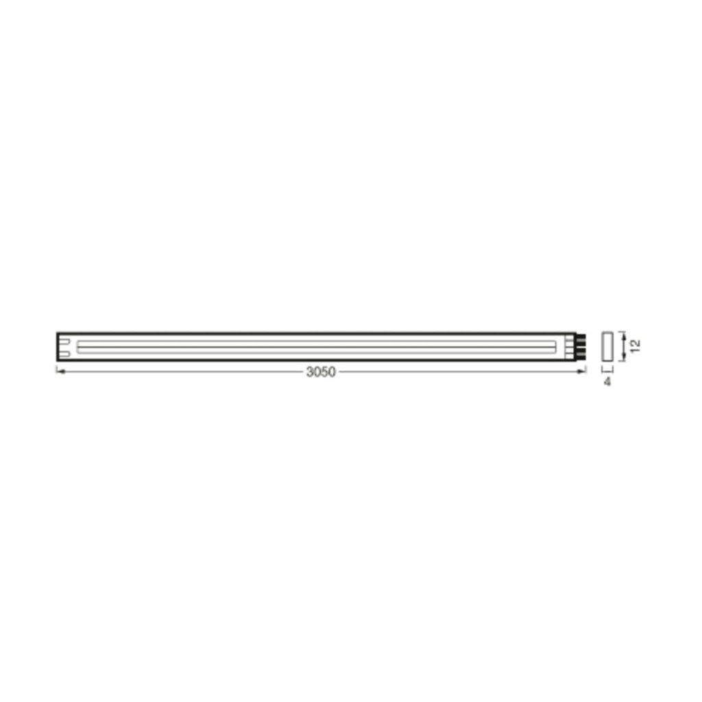 LED-stripe COB varmhvit 3000K IP44 300 cm bakside