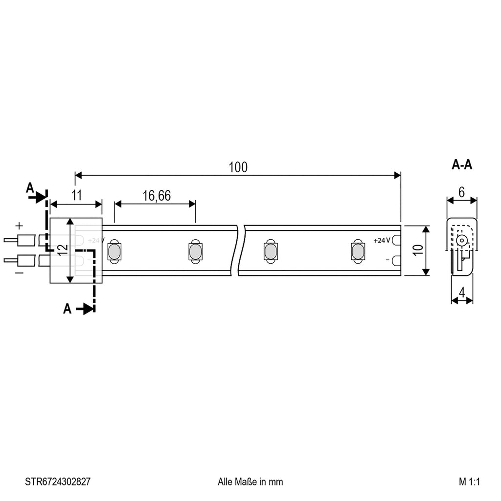 Detalj av LED-stripe dimbar IP67 5m 24W 2700K varmhvit - EVN