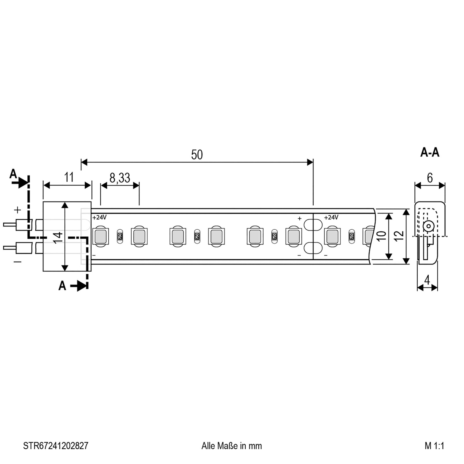 LED-stripe dimbar IP67 5m 72W 2700K varmhvit - EVN montert i rom