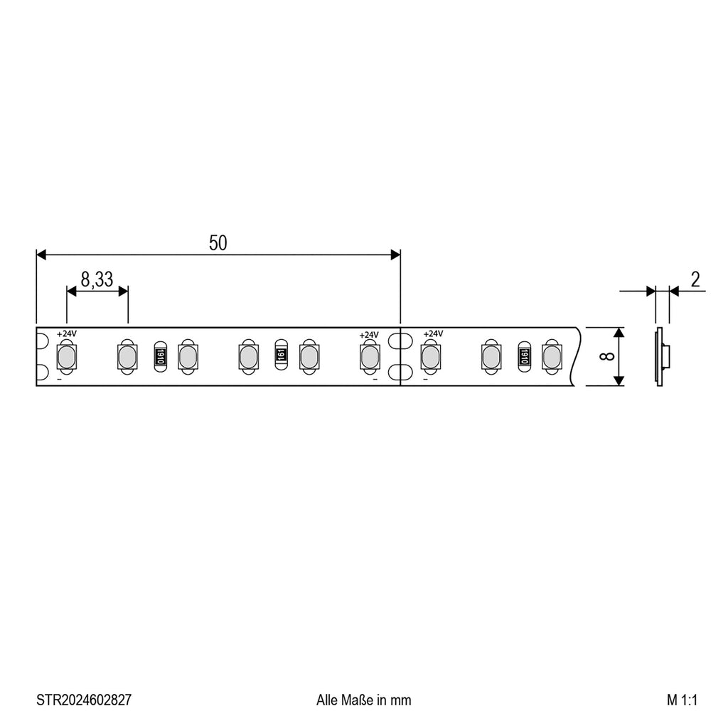 Detalj av LED-stripe dimbar varmhvit 500 cm 48W 2700K - EVN