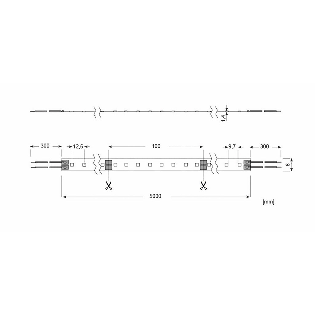 Detaljbilde av LED-stripe Essence 1000 dimbar 5 m 40W 3000K varmhvit montert