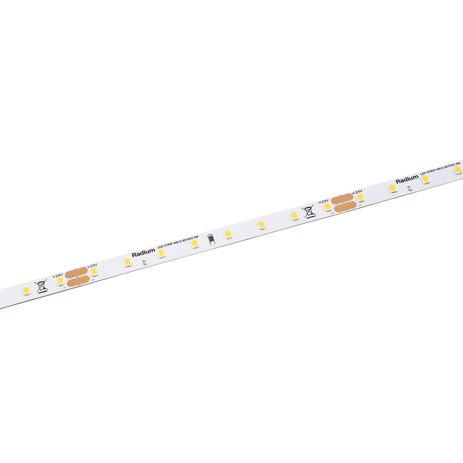 Bakside av LED-stripe Essence 5 m 40W 2700K dimbar - Radium med selvklebende tape