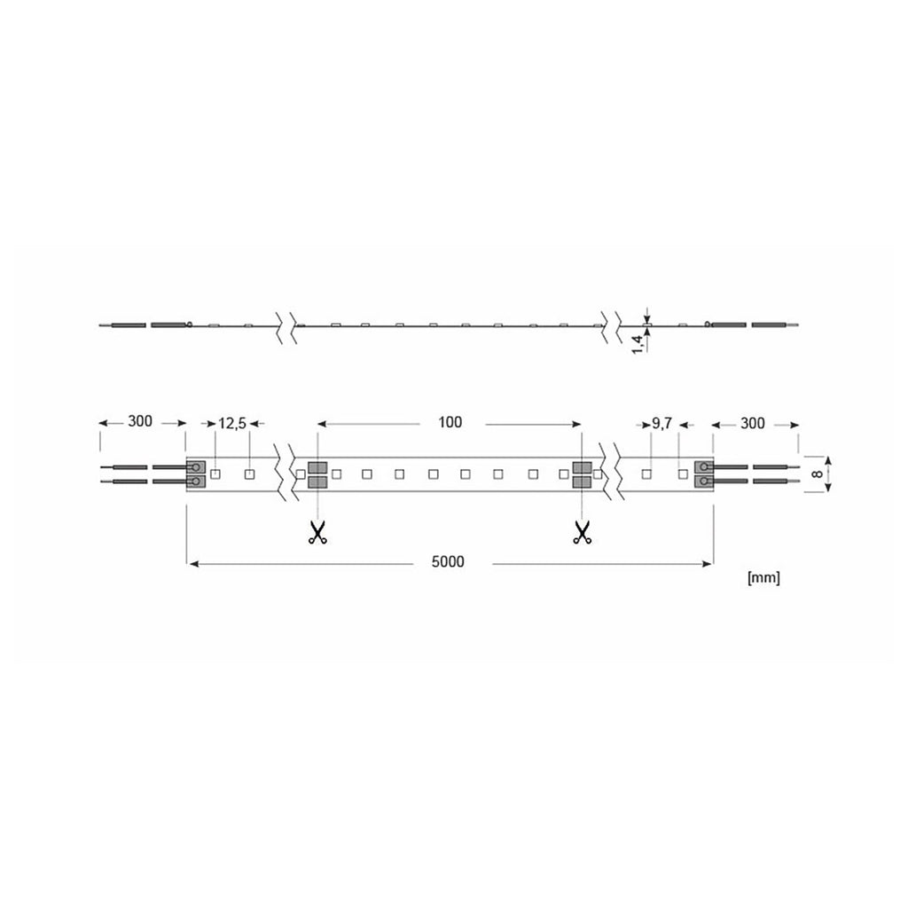 Nærbilde av LED-stripe Essence 5 m 40W 2700K dimbar - Radium med lys