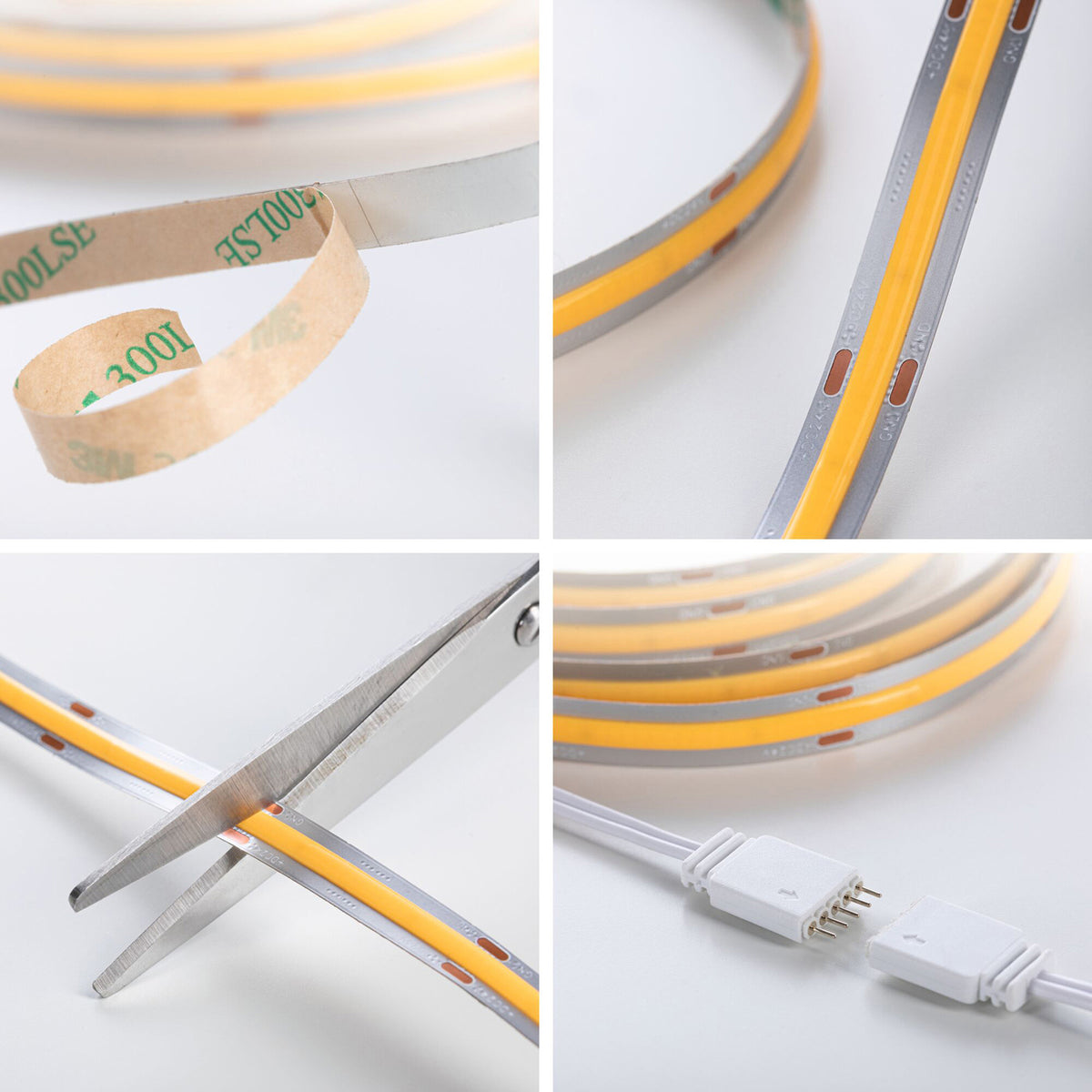 LED-stripe MaxLED 1000 COB basissett lys i mørkt rom