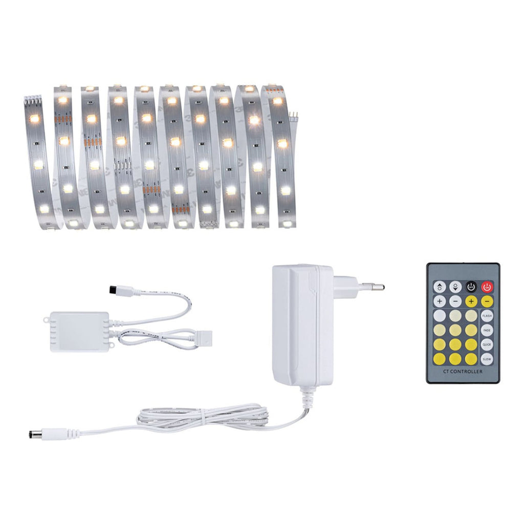 LED-stripe MaxLED 250 basissett 3m dimbar med fjernkontroll kabel og plugg detalj
