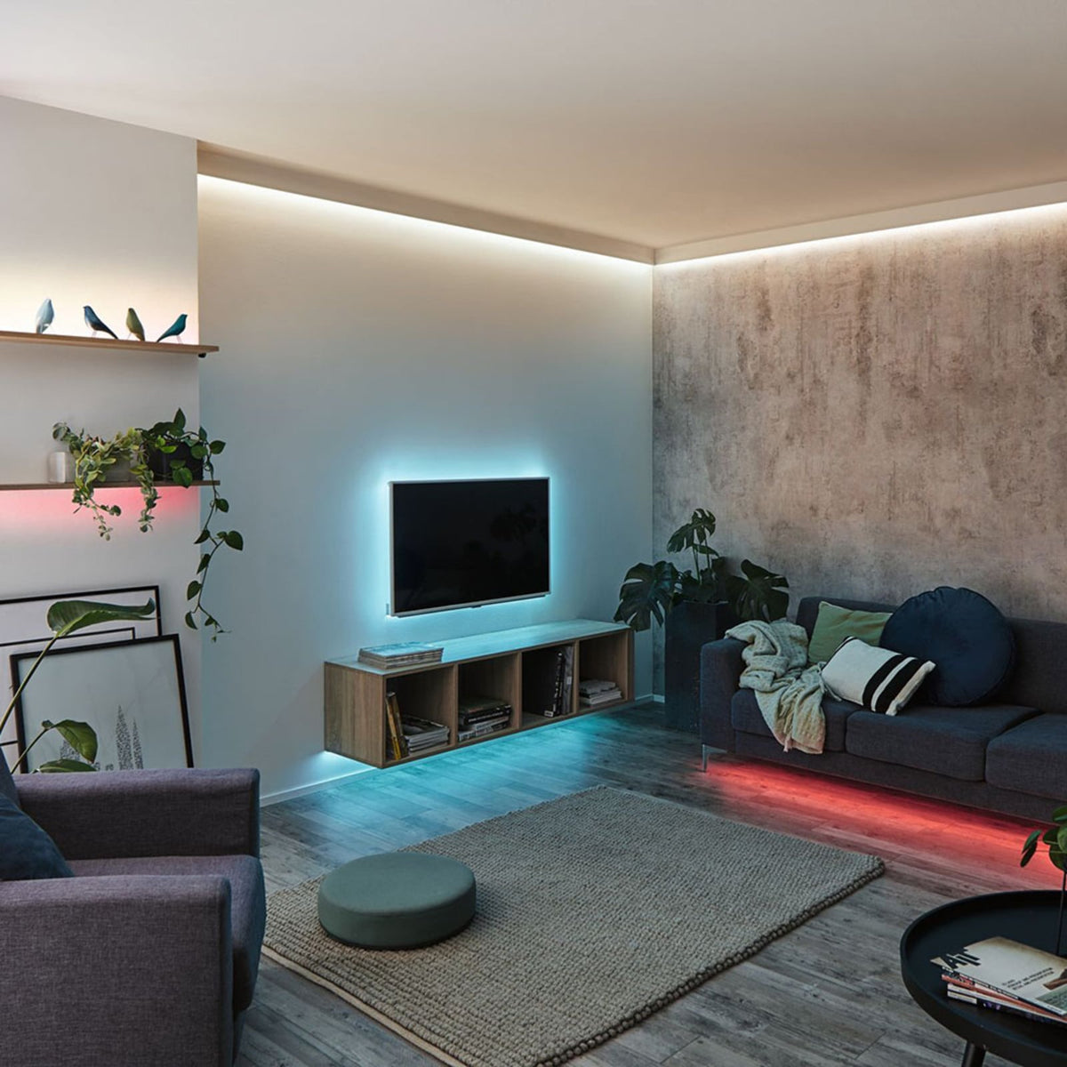 LED-stripe MaxLED 250 basissett 3 m RGBW med fjernkontroll montert