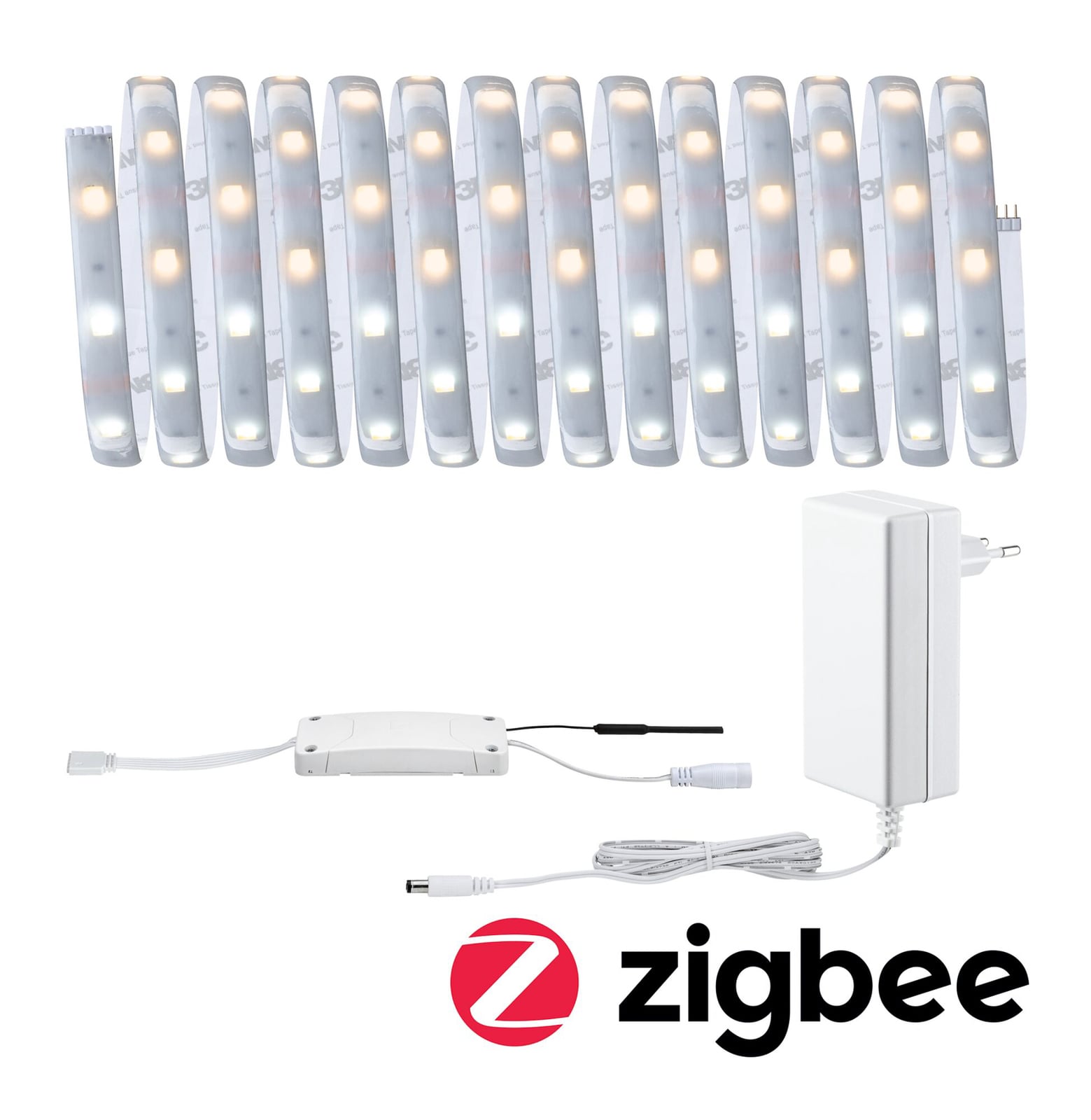 LED-stripe MaxLED 250 basissett CCT ZigBee dimbar montert på vegg