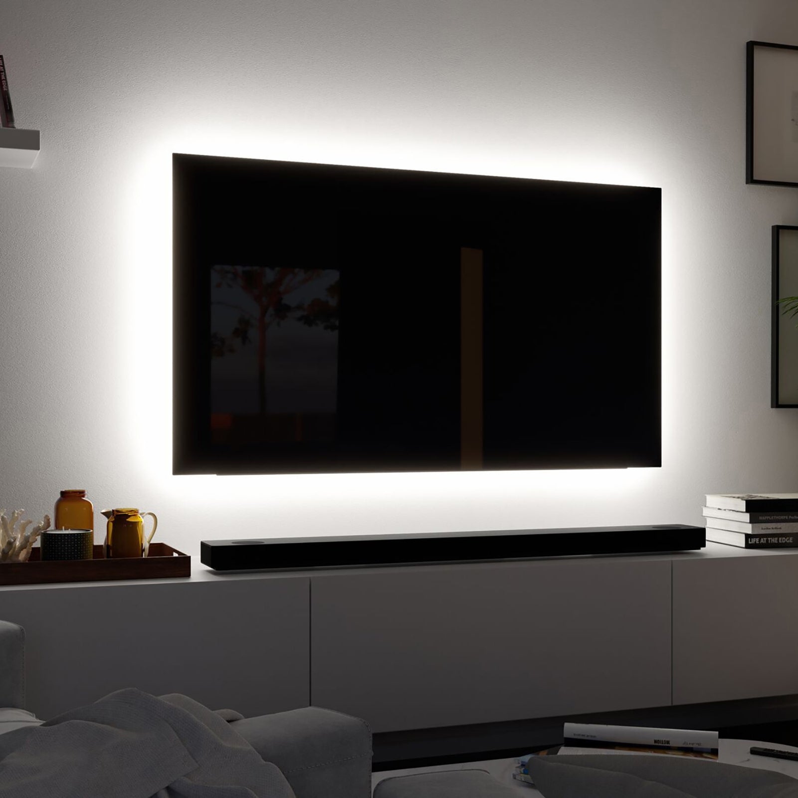 LED-stripe MaxLED 250 RGBW TV-sett lysfarger demonstrasjon