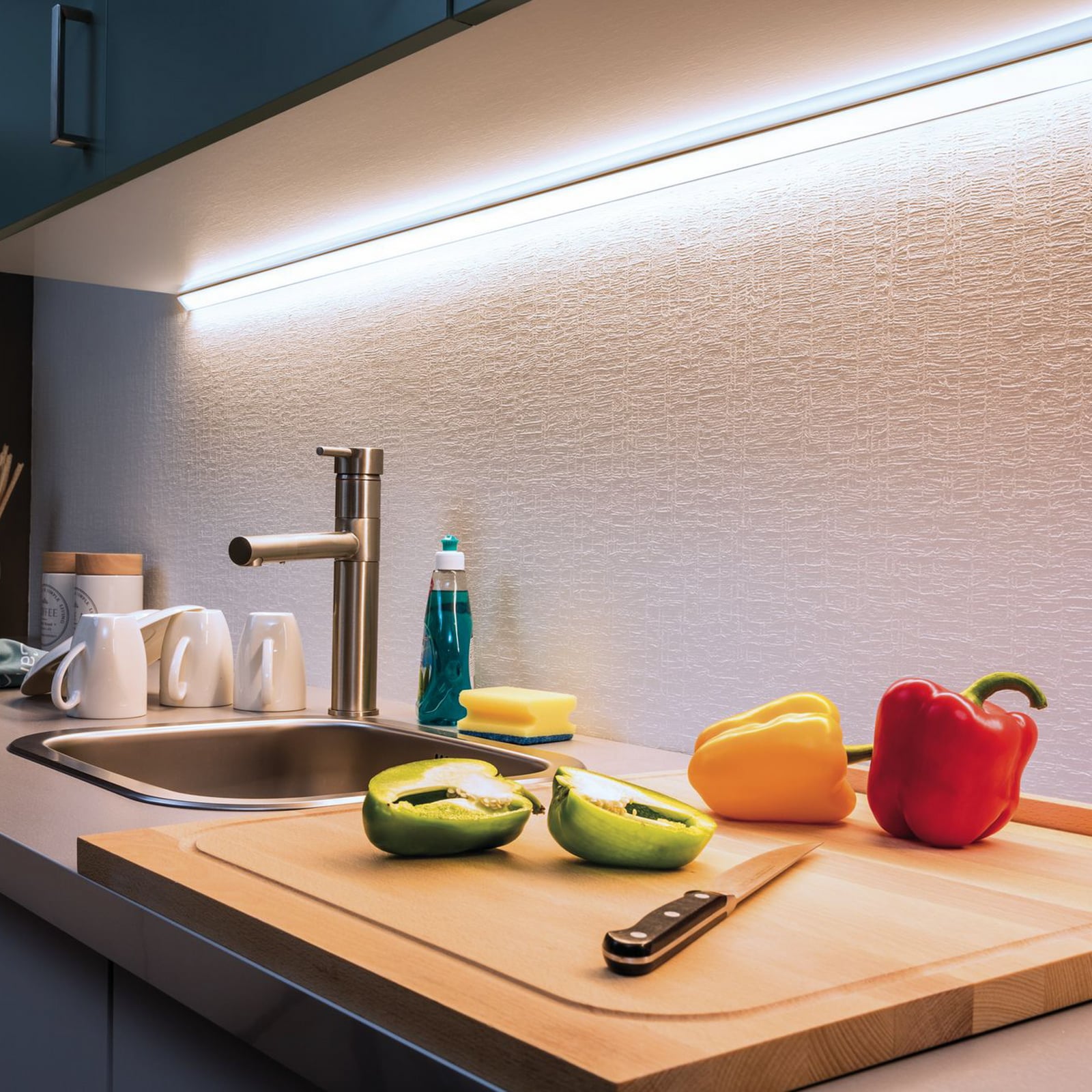 LED-stripe MaxLED 500 basissett 10m kaldhvit bakside